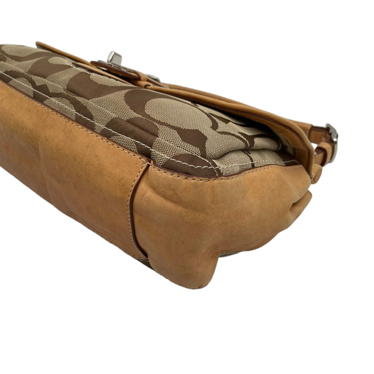 【良品】 コーチ COACH 19033 シグネチャー シティ ウィリス 2WAY ショルダーバッグ ハンドバッグ キャンバス レザー ベージュ 肩掛け 斜め掛け ターンロック レディース お出かけ エレガント カジュアル 定番 人気 鞄 カバン S82