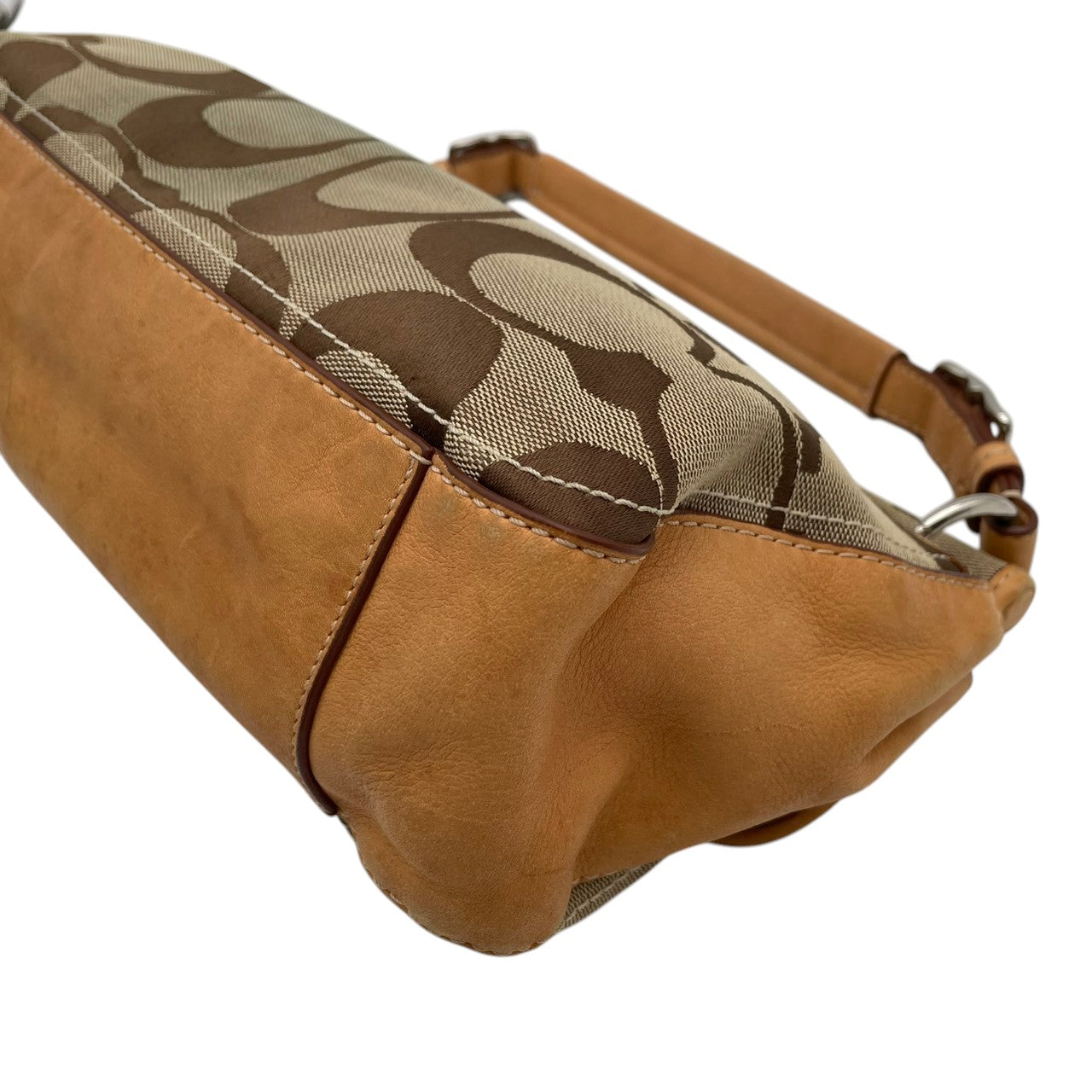 【良品】 コーチ COACH 19033 シグネチャー シティ ウィリス 2WAY ショルダーバッグ ハンドバッグ キャンバス レザー ベージュ 肩掛け 斜め掛け ターンロック レディース お出かけ エレガント カジュアル 定番 人気 鞄 カバン S82