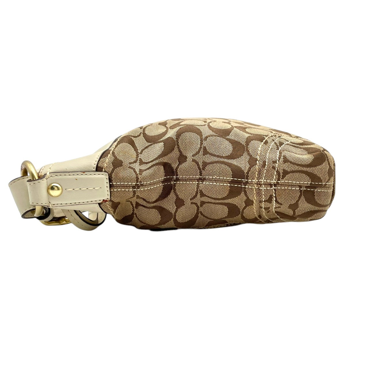 【良品】 コーチ COACH 10402 シグネチャー ショルダーバッグ キャンバス レザー ベージュ アイボリー クロスボディ 斜め掛け 肩掛け デイリー お出かけ エレガント カジュアル レディース 定番 人気 カバン 鞄 S82