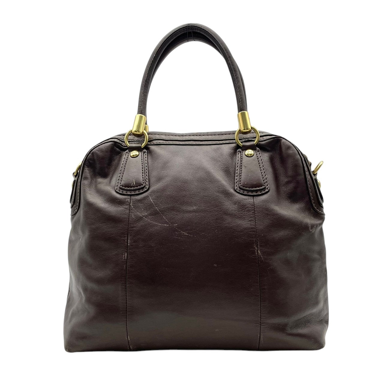 【良品】COACH コーチ クリスティン レザー プリーテッド サッチェル ハンドバッグ トートバッグ 肩掛け ブラウン 本革 高級感 ゴールド金具 通勤 通学 大容量 エレガント レディース カジュアル フォーマル お出かけ 15339 S58