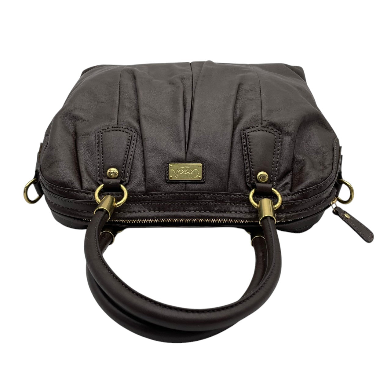 【良品】COACH コーチ クリスティン レザー プリーテッド サッチェル ハンドバッグ トートバッグ 肩掛け ブラウン 本革 高級感 ゴールド金具 通勤 通学 大容量 エレガント レディース カジュアル フォーマル お出かけ 15339 S58