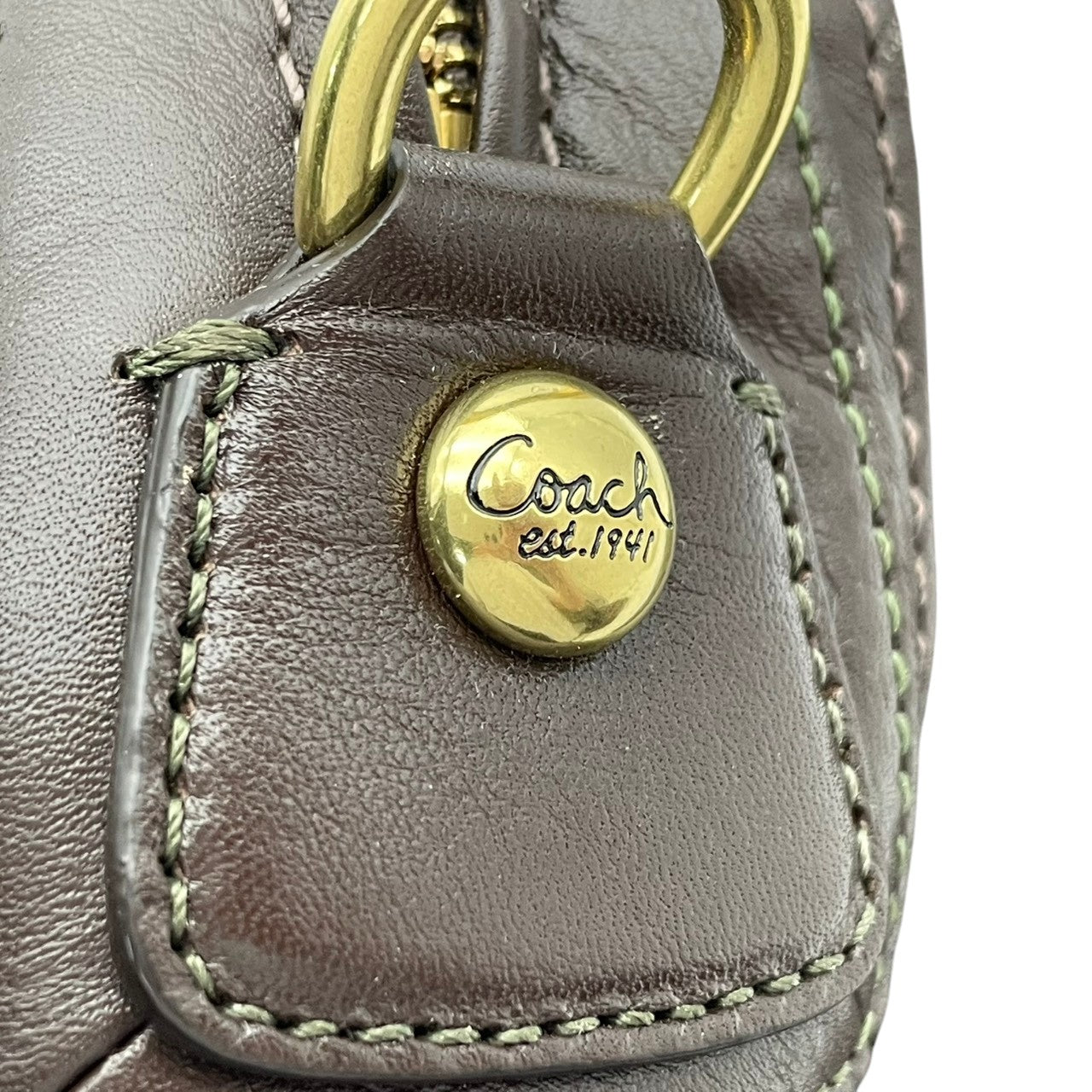 【良品】COACH コーチ クリスティン レザー プリーテッド サッチェル ハンドバッグ トートバッグ 肩掛け ブラウン 本革 高級感 ゴールド金具 通勤 通学 大容量 エレガント レディース カジュアル フォーマル お出かけ 15339 S58