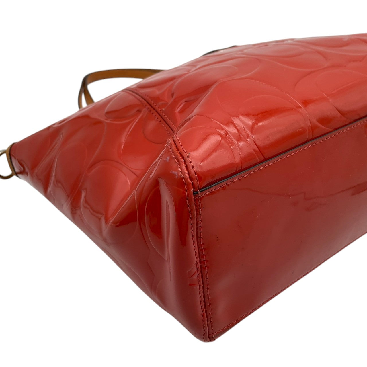 【良品】COACH コーチ ペイトン エンボスド パテント トートバッグ ハンドバッグ エナメル レザー オレンジ 肩掛け 通勤 通学 大容量 エレガント レディース カジュアル フォーマル お出かけ デイリー 鞄 上品 F20028 S58