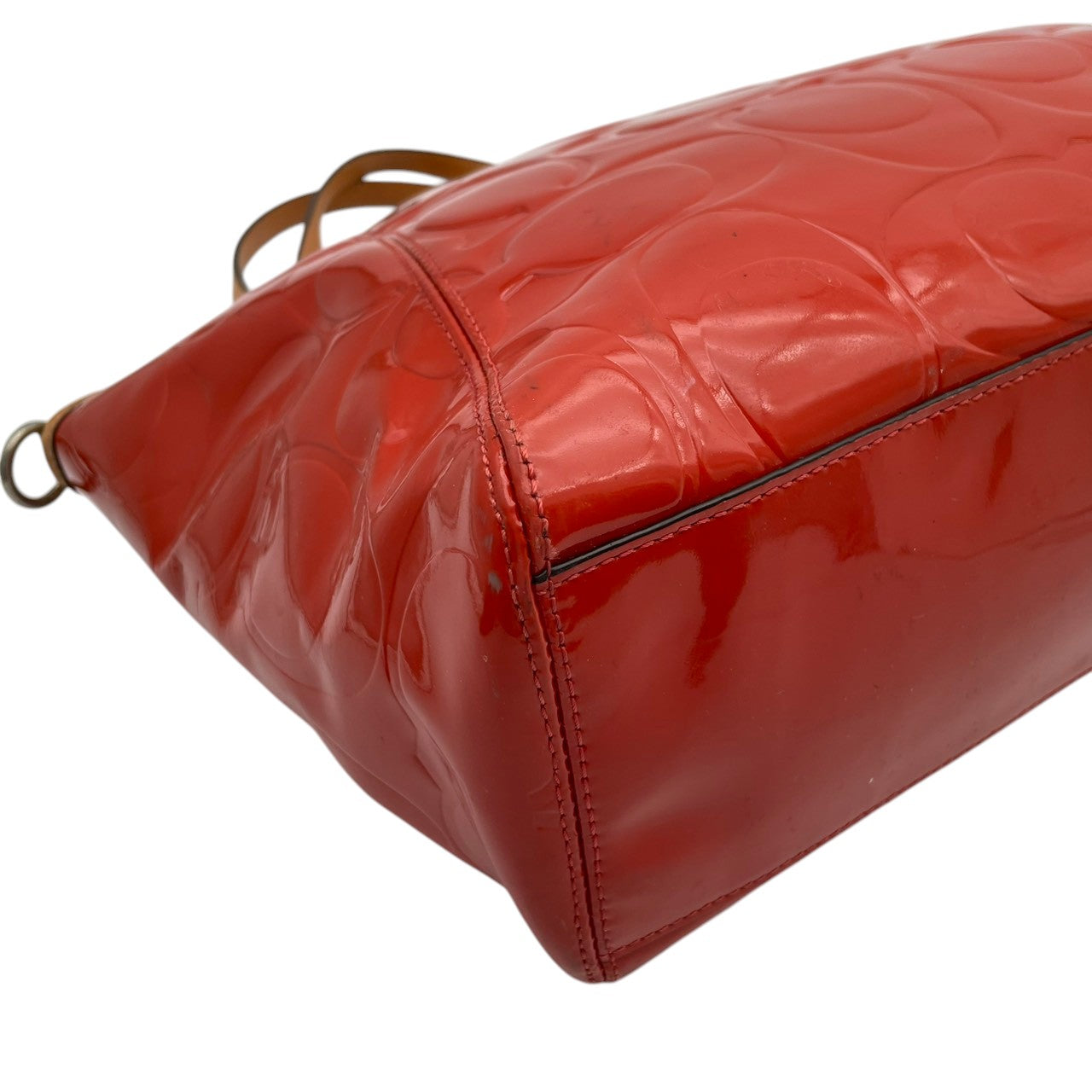 【良品】COACH コーチ ペイトン エンボスド パテント トートバッグ ハンドバッグ エナメル レザー オレンジ 肩掛け 通勤 通学 大容量 エレガント レディース カジュアル フォーマル お出かけ デイリー 鞄 上品 F20028 S58