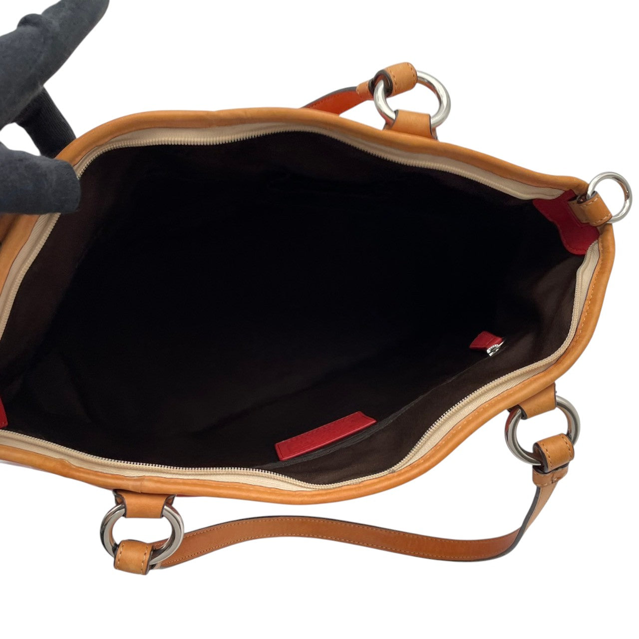【良品】COACH コーチ ペイトン エンボスド パテント トートバッグ ハンドバッグ エナメル レザー オレンジ 肩掛け 通勤 通学 大容量 エレガント レディース カジュアル フォーマル お出かけ デイリー 鞄 上品 F20028 S58