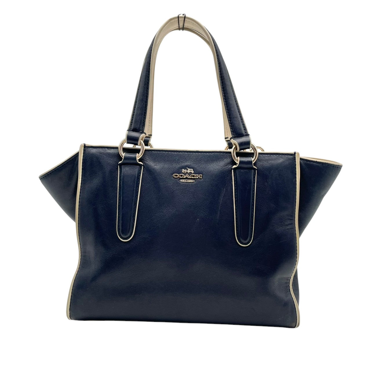【良品】COACH コーチ クロスビー キャリーオール 2WAY ハンドバッグ ショルダーバッグ レザー ネイビー 肩掛け 斜め掛け クロスボディ 通勤 通学 エレガント レディース カジュアル フォーマル お出かけ デイリー 鞄 上品 S58