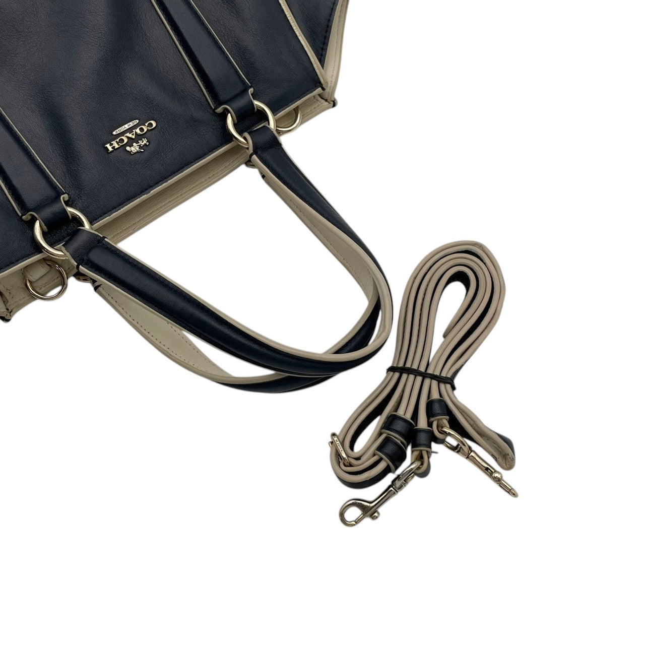 【良品】COACH コーチ クロスビー キャリーオール 2WAY ハンドバッグ ショルダーバッグ レザー ネイビー 肩掛け 斜め掛け クロスボディ 通勤 通学 エレガント レディース カジュアル フォーマル お出かけ デイリー 鞄 上品 S58