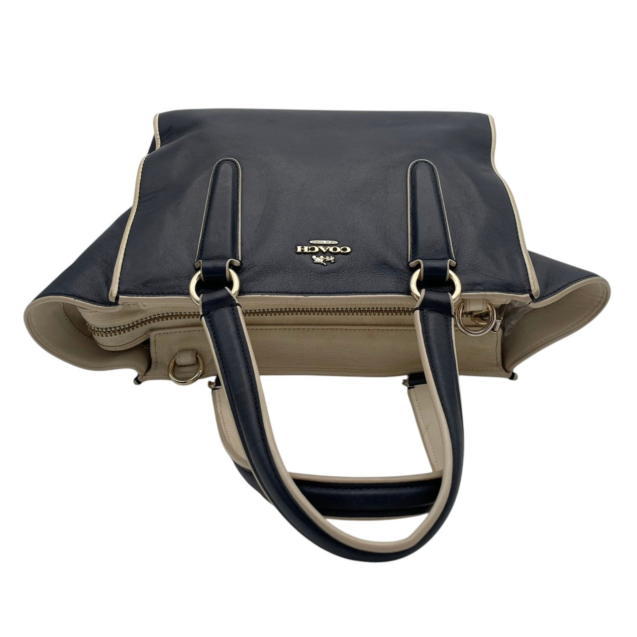 【良品】COACH コーチ クロスビー キャリーオール 2WAY ハンドバッグ ショルダーバッグ レザー ネイビー 肩掛け 斜め掛け クロスボディ 通勤 通学 エレガント レディース カジュアル フォーマル お出かけ デイリー 鞄 上品 S58