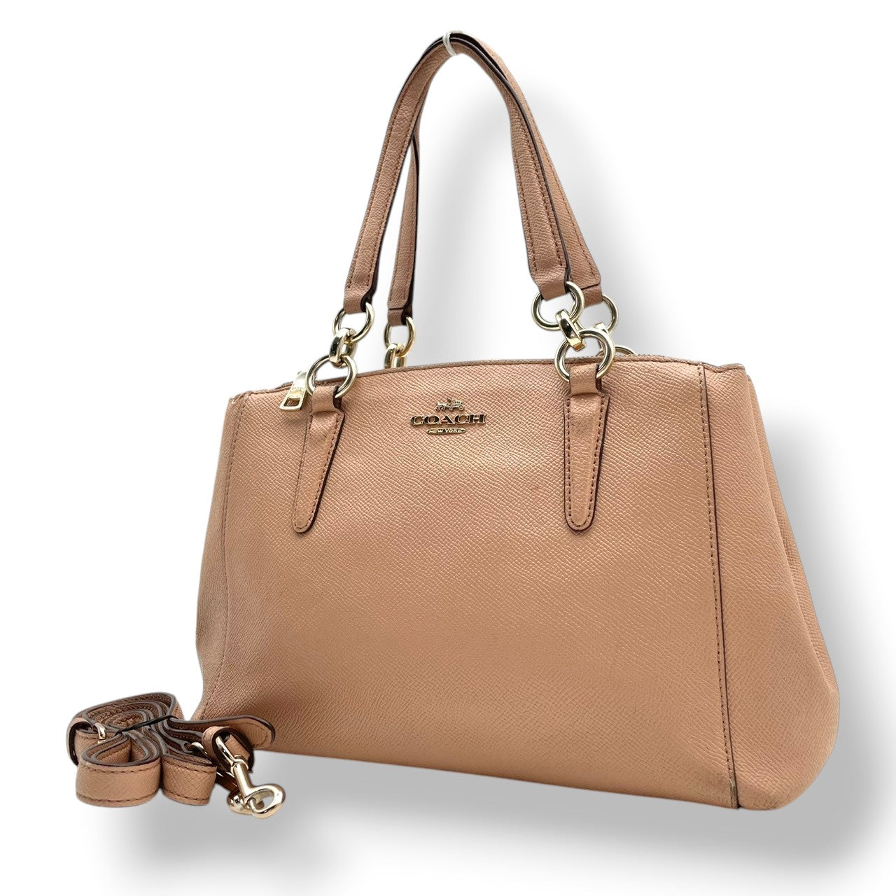 COACH コーチ ミニ クリスティー キャリーオール 2WAY ハンドバッグ ショルダーバッグ レザー ピンク 肩掛け 斜め掛け クロスボディ 通勤 通学 エレガント レディース カジュアル フォーマル お出かけ デイリー F57523 S58