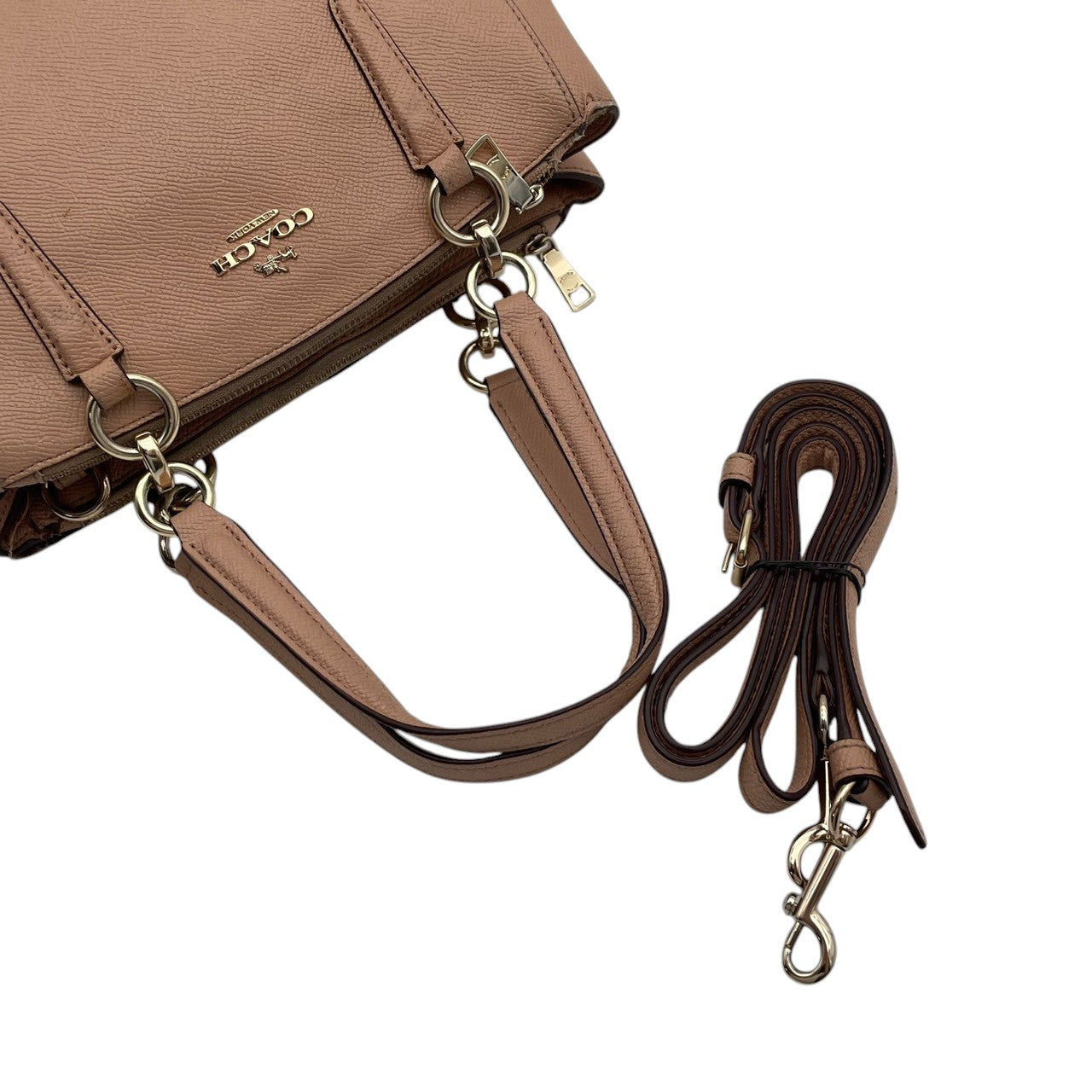 COACH コーチ ミニ クリスティー キャリーオール 2WAY ハンドバッグ ショルダーバッグ レザー ピンク 肩掛け 斜め掛け クロスボディ 通勤 通学 エレガント レディース カジュアル フォーマル お出かけ デイリー F57523 S58