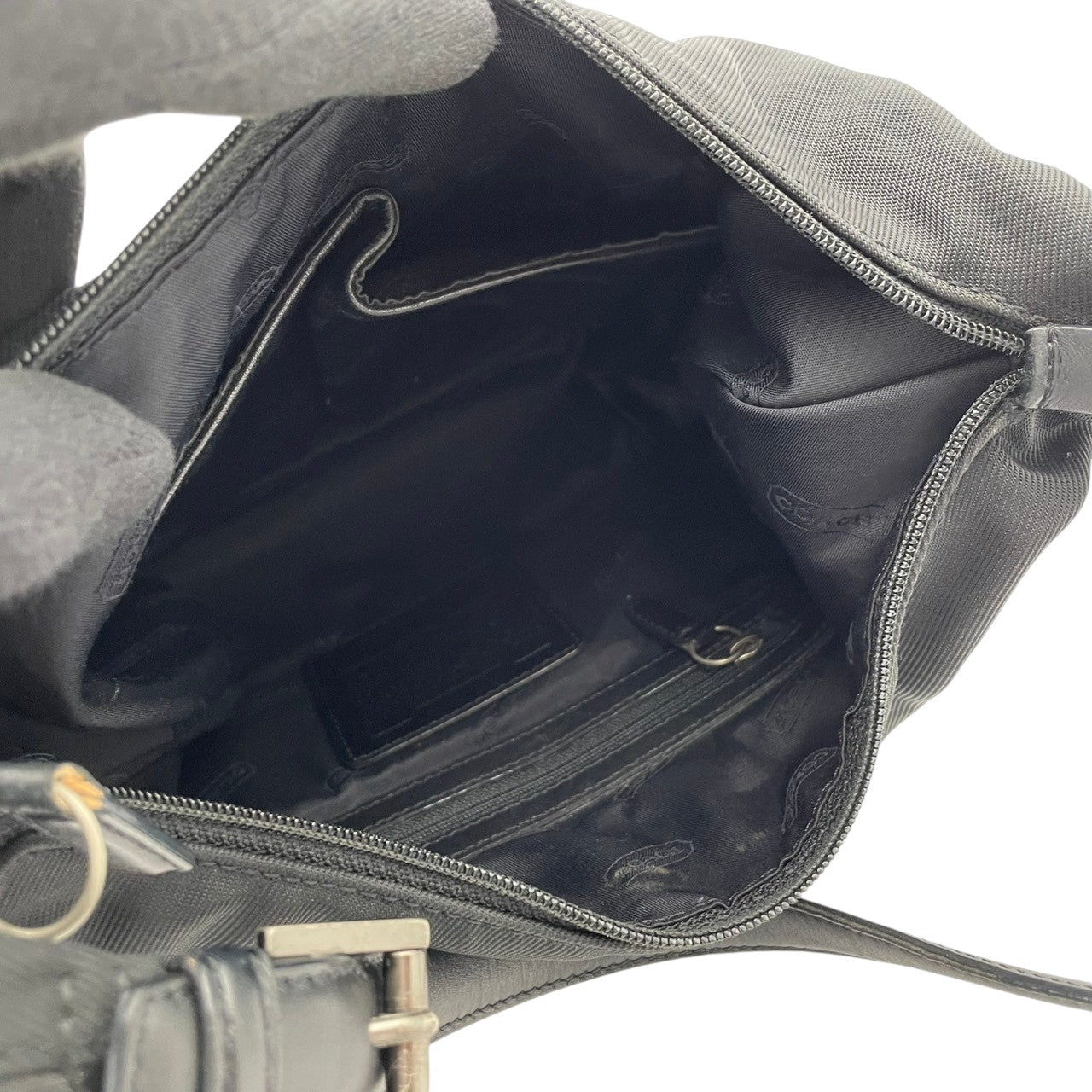 【良品】COACH コーチ ワンショルダーバッグ ショルダーバッグ 肩掛け ナイロン レザー ブラック 黒 軽量 シンプル 使いやすい 通勤 通学 大容量 エレガント レディース カジュアル フォーマル お出かけ デイリー 7423 S58