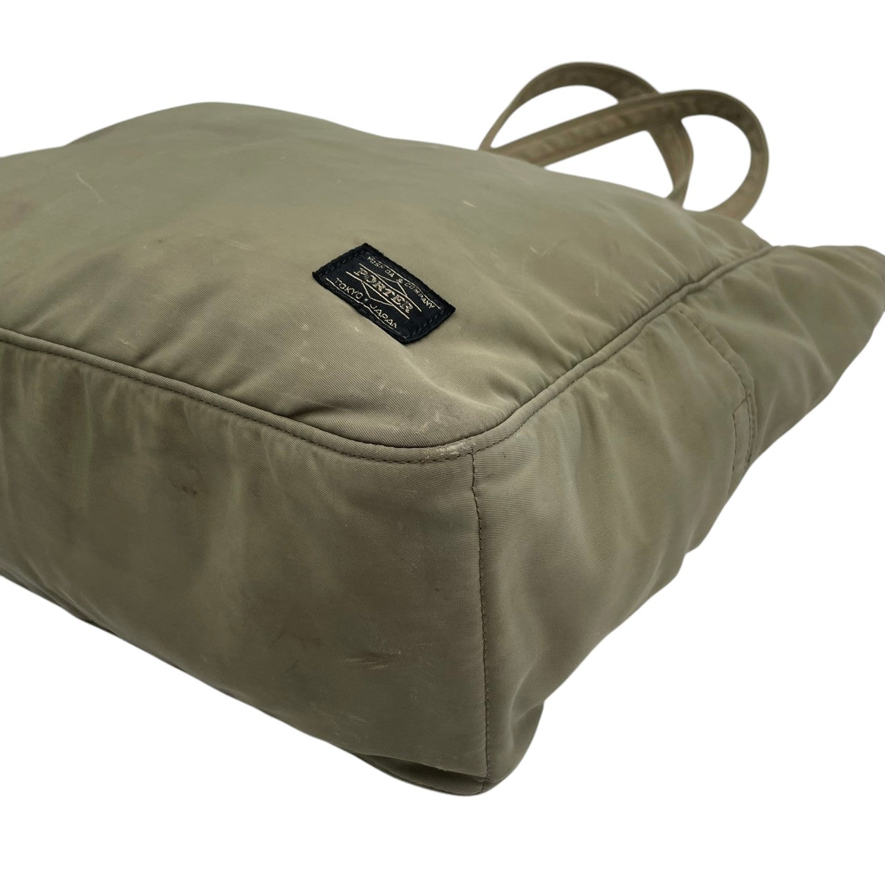【良品】PORTER ポーター CREAM クリーム トートバッグ ハンドバッグ ナイロン 軽量 カーキグリーン 緑 吉田カバン 肩掛け A4収納 大容量 通勤 通学 旅行 シンプル 無地 メンズ レディース ユニセックス カジュアル デイリー 鞄 S65