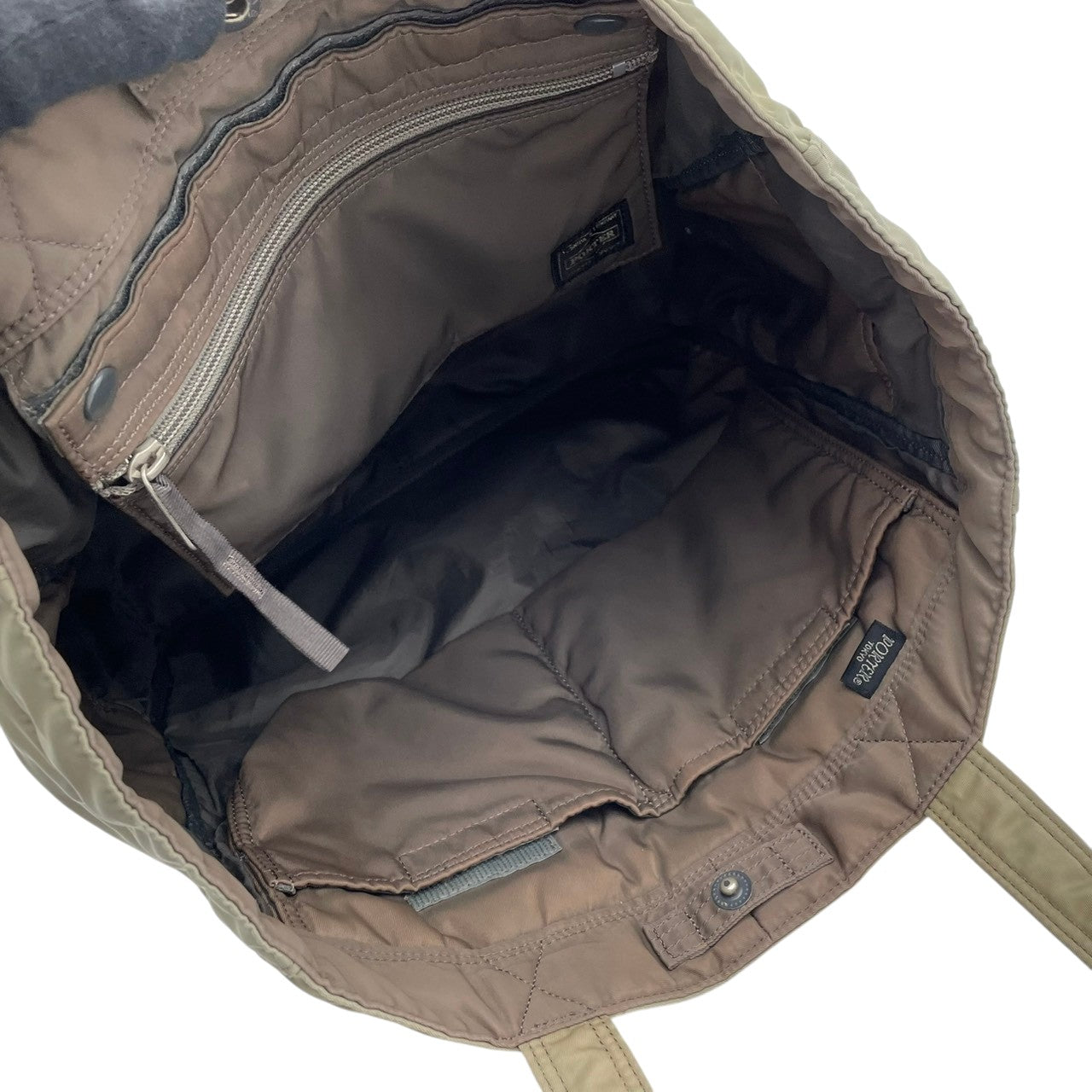 【良品】PORTER ポーター CREAM クリーム トートバッグ ハンドバッグ ナイロン 軽量 カーキグリーン 緑 吉田カバン 肩掛け A4収納 大容量 通勤 通学 旅行 シンプル 無地 メンズ レディース ユニセックス カジュアル デイリー 鞄 S65