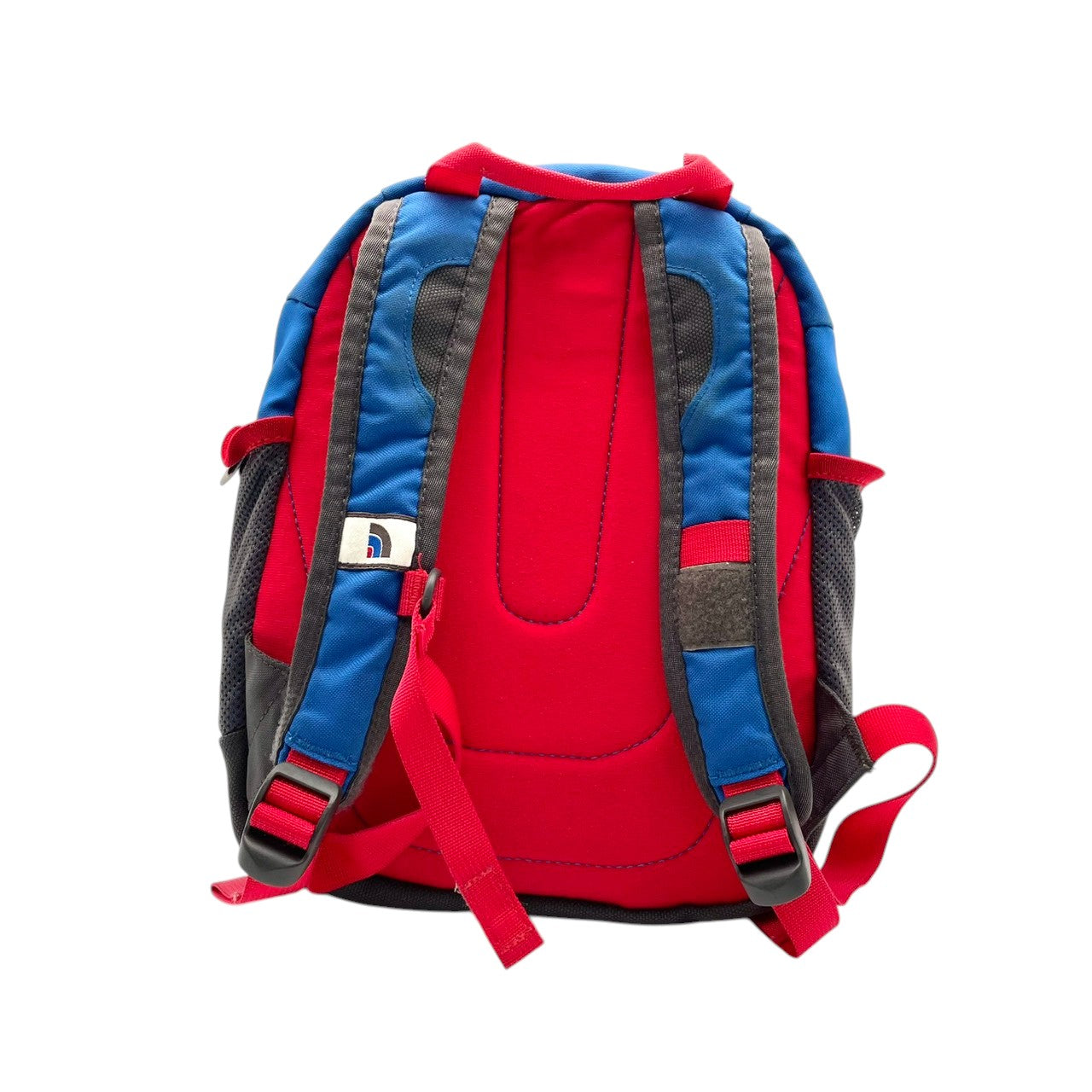 【良品】ザ・ノースフェイス スプラウト キッズ用 ミニリュック・デイパック バックパック ブルー レッド ナイロン 子供用 遠足 お出かけ 通園 鞄 アウトドア 軽量 丈夫 人気 幼児 小学生 収納 コンパクト 小型 ロゴ S65