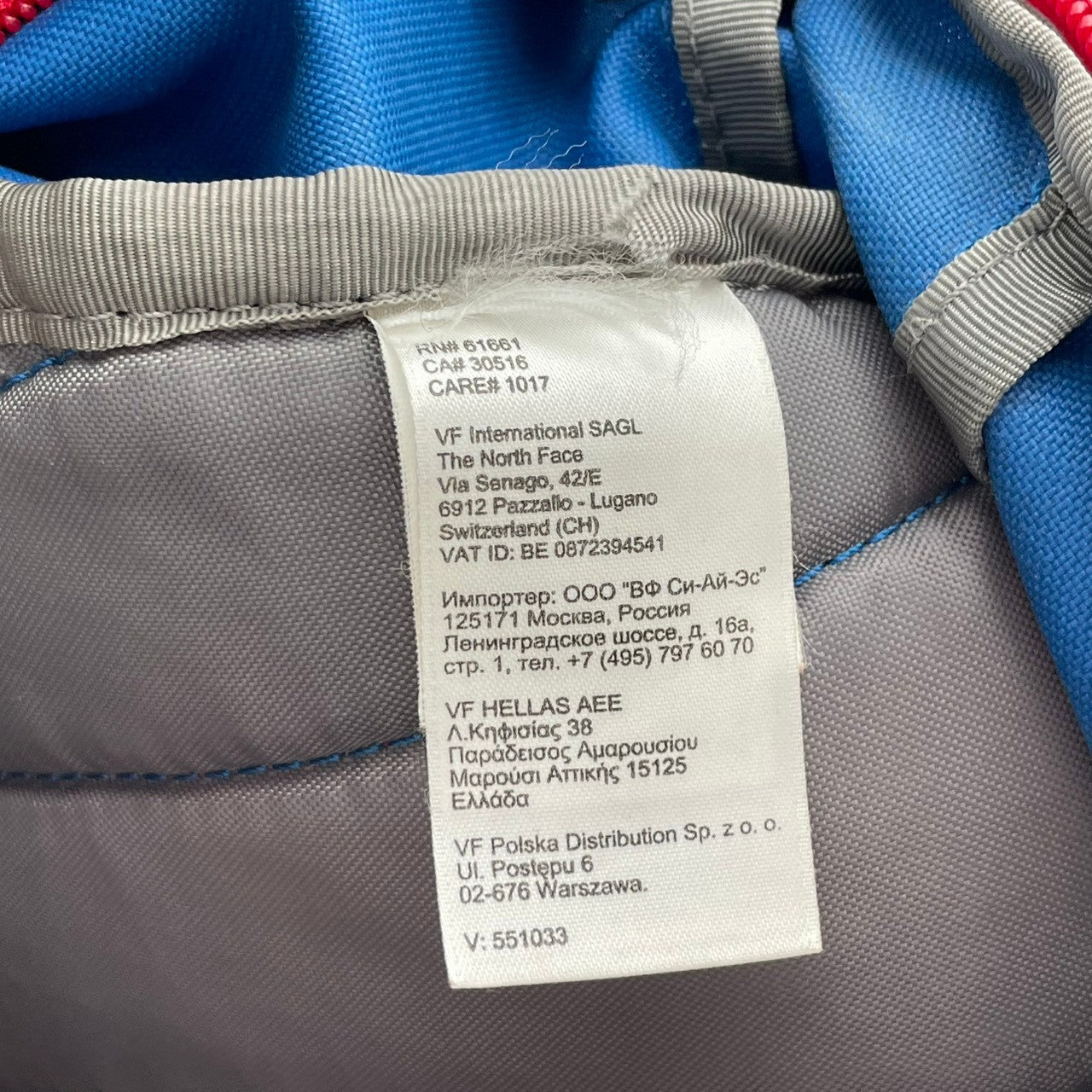 【良品】ザ・ノースフェイス スプラウト キッズ用 ミニリュック・デイパック バックパック ブルー レッド ナイロン 子供用 遠足 お出かけ 通園 鞄 アウトドア 軽量 丈夫 人気 幼児 小学生 収納 コンパクト 小型 ロゴ S65