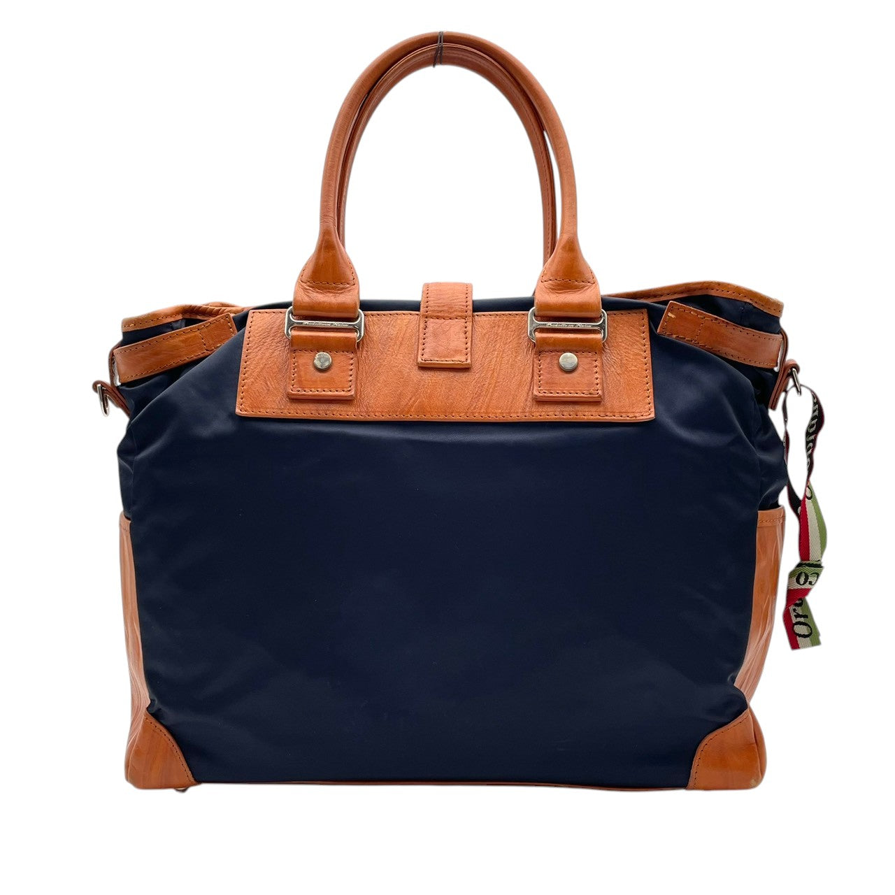 【美品】オロビアンコ ワンダラ トートバッグ ビジネスバッグ 2WAY ショルダーバッグ ナイロン レザー ネイビー 茶 A4収納 メンズ 通勤 通学 大容量 カジュアル 仕事用 出張 旅行 高級感 上品 おしゃれ 人気 かばん 鞄 S70