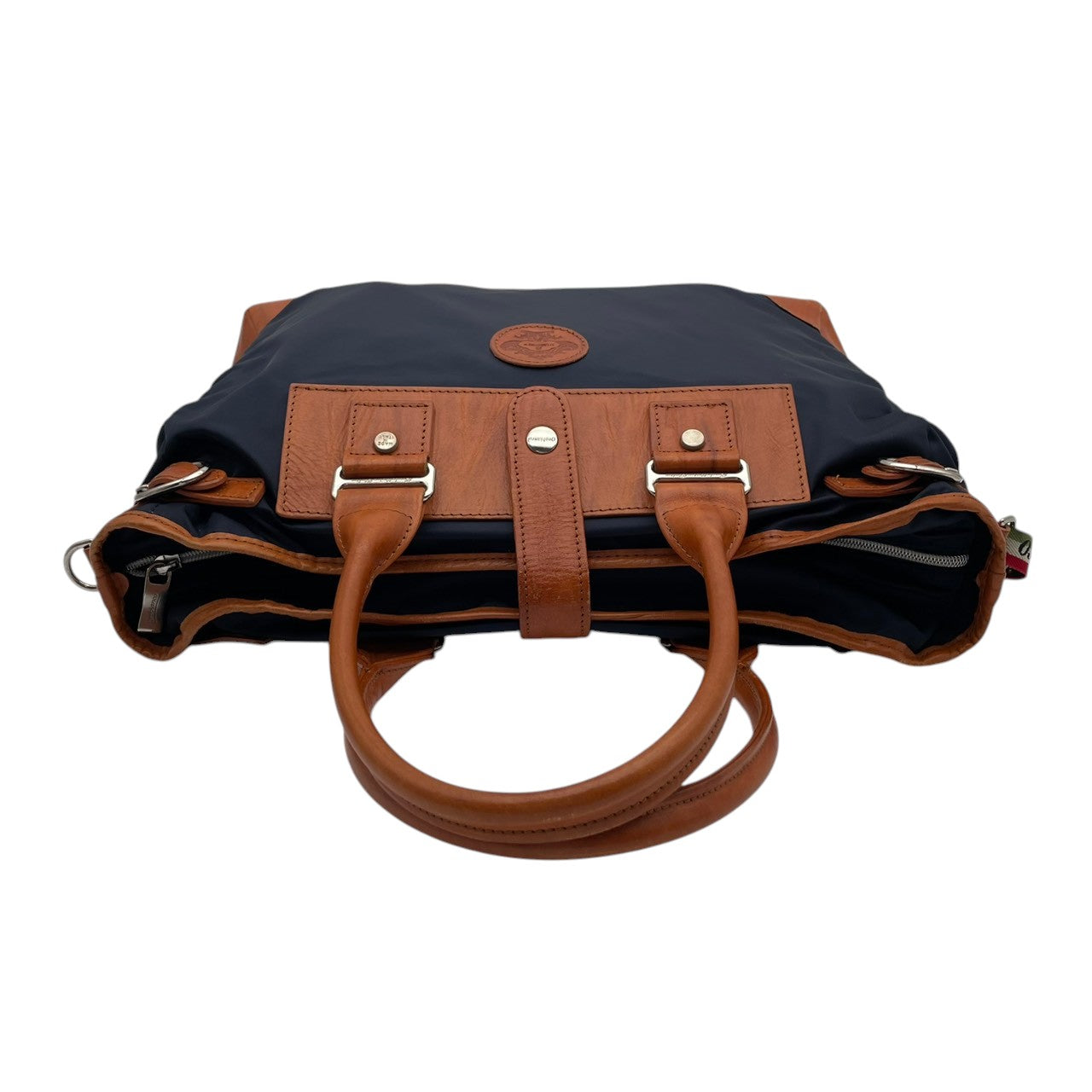 【美品】オロビアンコ ワンダラ トートバッグ ビジネスバッグ 2WAY ショルダーバッグ ナイロン レザー ネイビー 茶 A4収納 メンズ 通勤 通学 大容量 カジュアル 仕事用 出張 旅行 高級感 上品 おしゃれ 人気 かばん 鞄 S70