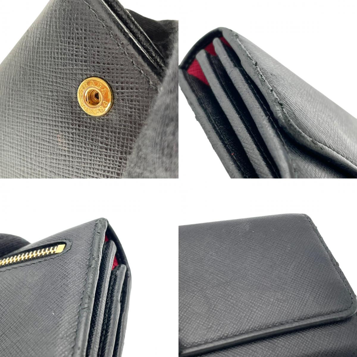 【良品】プラダ 長財布 サフィアーノ レザー ブラック 黒 フラップ型 二つ折り ゴールド金具 ロゴ 本革 レディース メンズ ユニセックス 定番 人気 上品 高級感 ビジネス 通勤 通学 おしゃれ シンプル 大人可愛い ウォレット 収納力抜群 M3