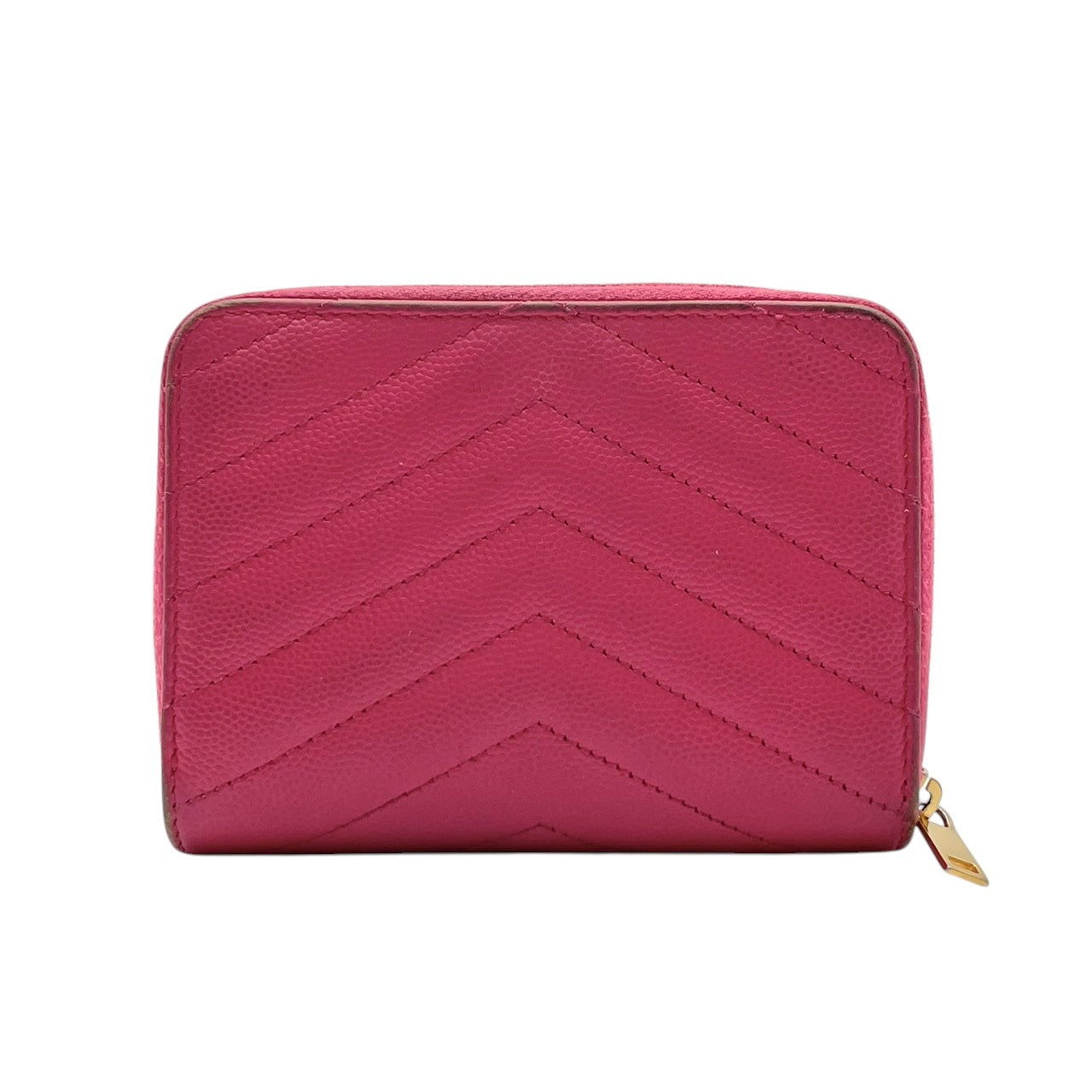 【良品】サンローラン モノグラム コンパクト ジップウォレット 二つ折り財布 ピンク レザー キルティング YSL ロゴ 金具 ミニ財布 レディース 人気 定番 シンプル 可愛い おしゃれ 大人可愛い プレゼント ブランド財布 収納力 小銭入れ 丈夫 M3