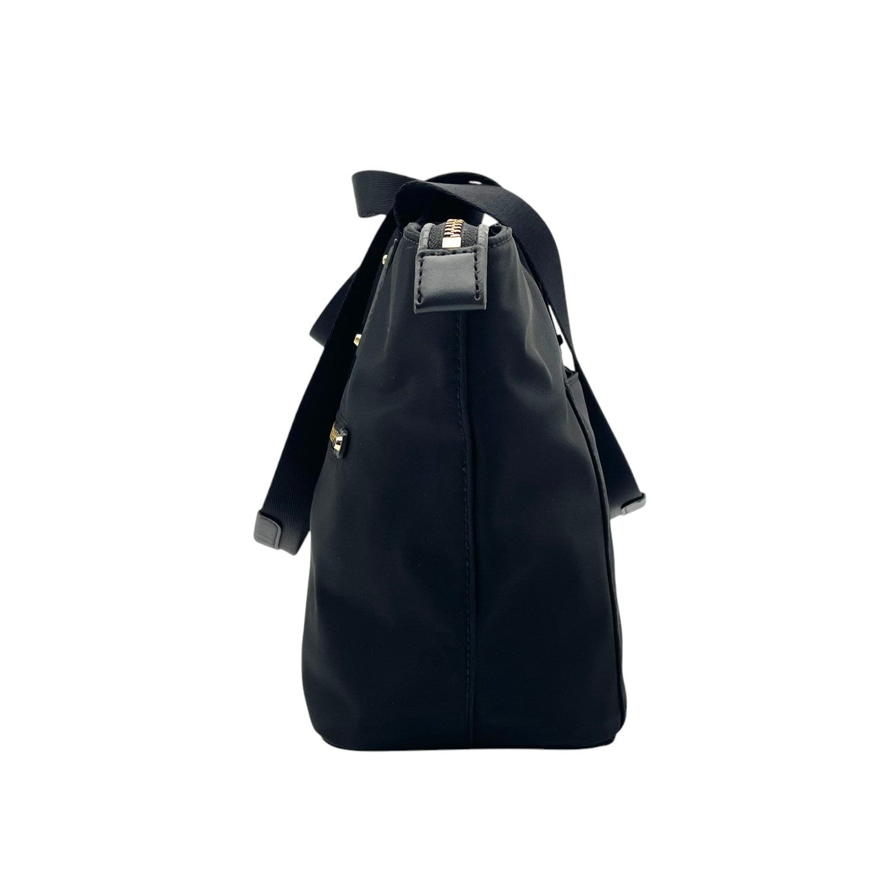 【美品】マイケルコース トートバッグ ポリー ブラック ナイロン レザー A4収納 通勤 通学 ビジネス レディース 人気 定番 軽量 普段使い 高級感 おしゃれ シンプル ブランドバッグ 黒 マザーズバッグ 旅行 大容量 マチ広 丈夫 収納力抜群 S16