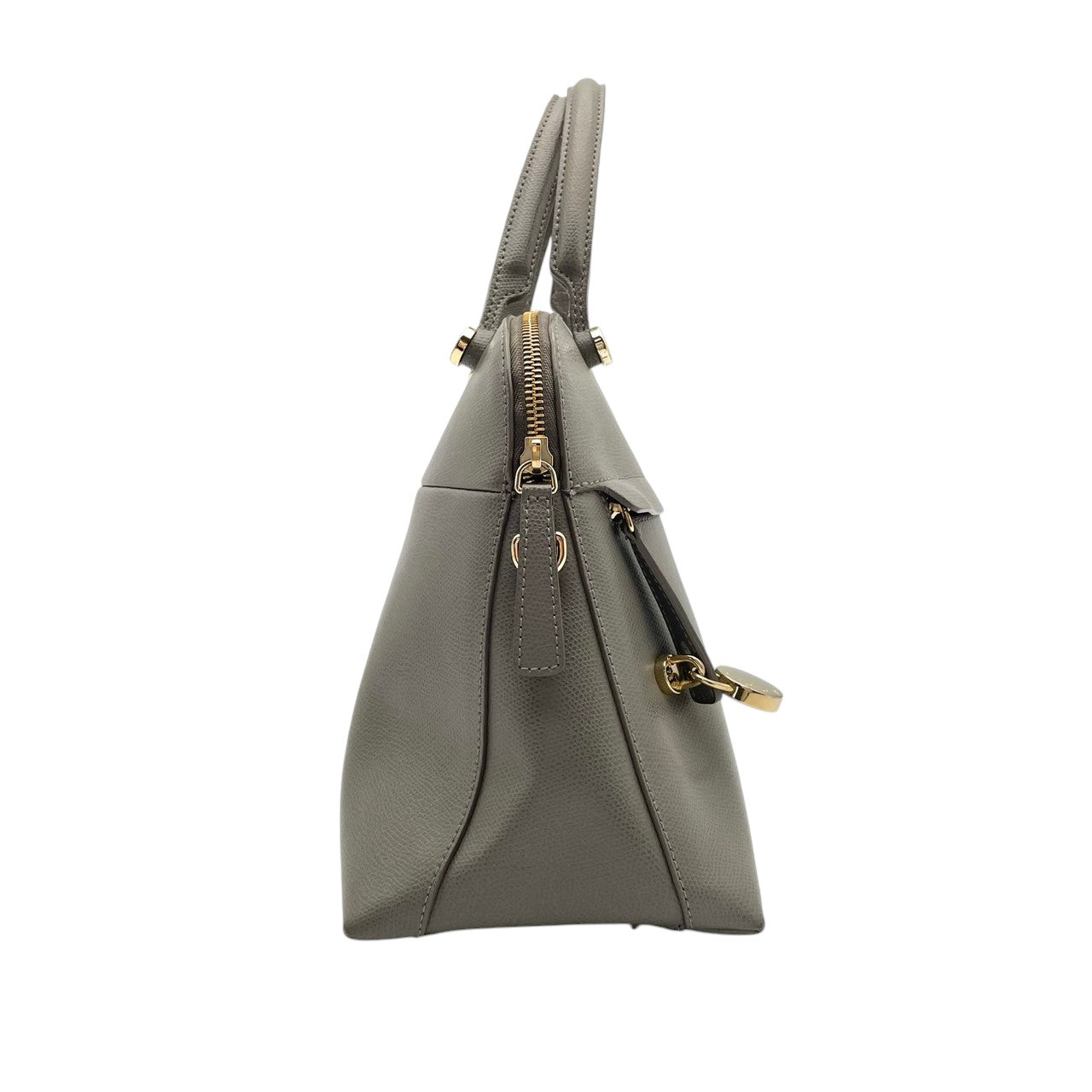 【良品】フルラ パイパー ハンドバッグ グレー レザー 2WAY ショルダーバッグ 斜め掛け 斜めがけ 金具 通勤 通学 ビジネス レディース 人気 定番 普段使い 高級感 上品 おしゃれ シンプル 大人可愛い ブランドバッグ 収納力抜群 丈夫 S16