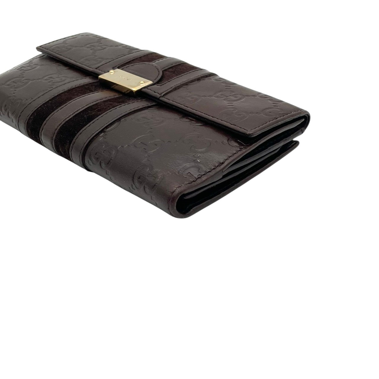 【良品】グッチ 長財布 グッチシマ ベロアライン ダークブラウン GG型押し レザー 高級感 人気 定番 ブランド ビジネス カジュアル 通勤 通学 お出かけ 旅行 デイリーコーデ シンプル おしゃれ 希少 レア 贈り物 ギフト W3