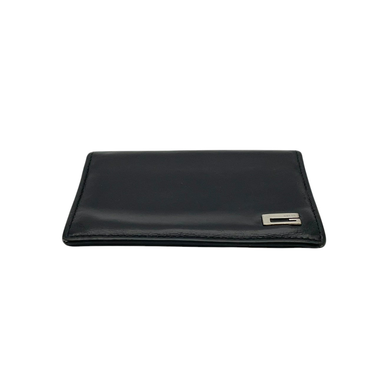 【良品】グッチ 名刺入れ カードケース レザー ブラック 黒 シルバー金具 定期入れ コンパクト ビジネス スタイリッシュ ミニ パスケース メンズ レディース ユニセックス 人気 定番 ブランド 高級感 シンプル エレガント 普段使い ギフト W3