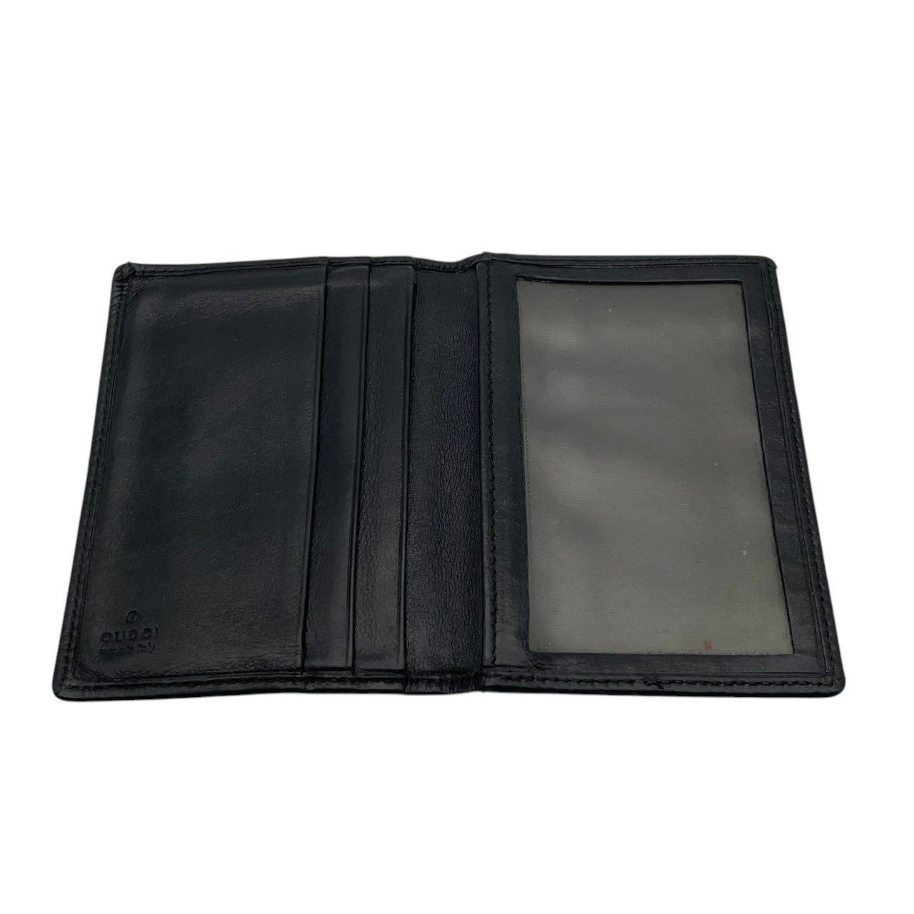 【良品】グッチ 名刺入れ カードケース レザー ブラック 黒 シルバー金具 定期入れ コンパクト ビジネス スタイリッシュ ミニ パスケース メンズ レディース ユニセックス 人気 定番 ブランド 高級感 シンプル エレガント 普段使い ギフト W3