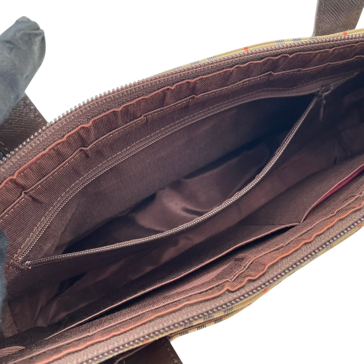 バーバリー バッグ ハンドバッグ レディース ヘイマーケットチェック ノバチェック ベージュ ブラウン 茶 キャンバス レザー 本革 ロゴ 刻印 チャーム ゴールド金具 クラシック エレガント レトロ ヴィンテージ 上品 おしゃれ 普段使い お出かけ S76