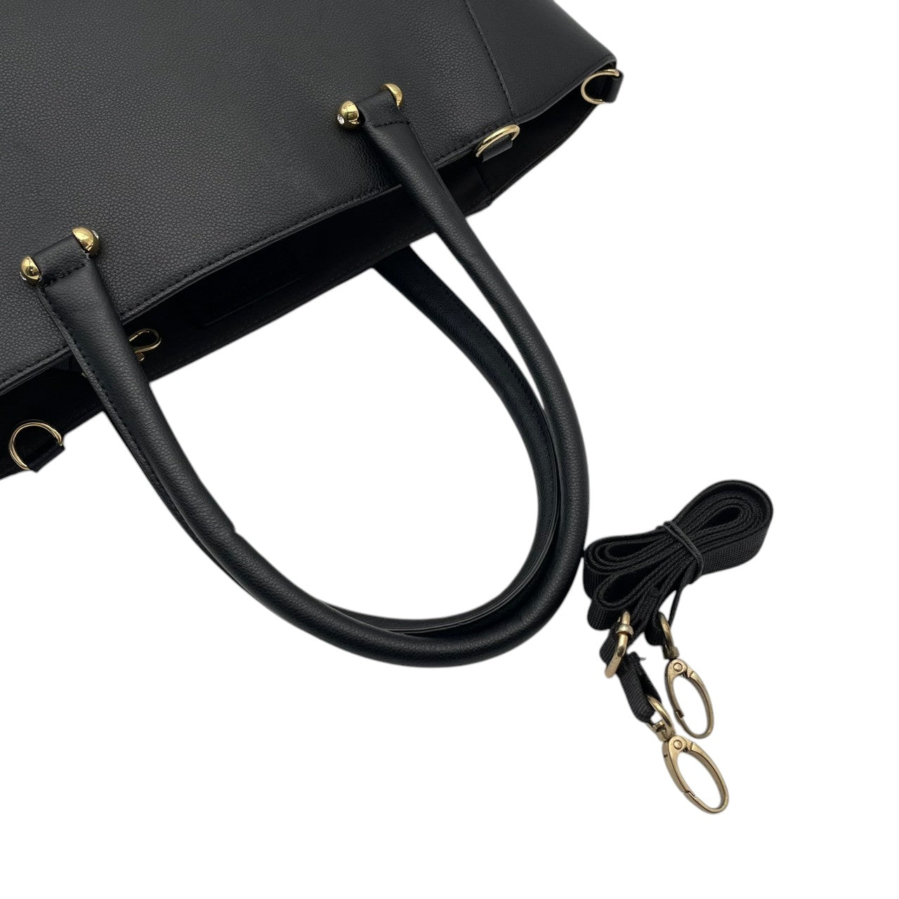 【美品】サマンサタバサ バッグ トートバッグ ハンドバッグ ショルダーバッグ 2WAY カバン 鞄 斜め掛け 肩掛け クロスボディ レザー 本革 ブラック 黒 ゴールド金具 エレガント クラシック 上品 高級感 ビジネス 通勤 通学 お出かけ 旅行 S83