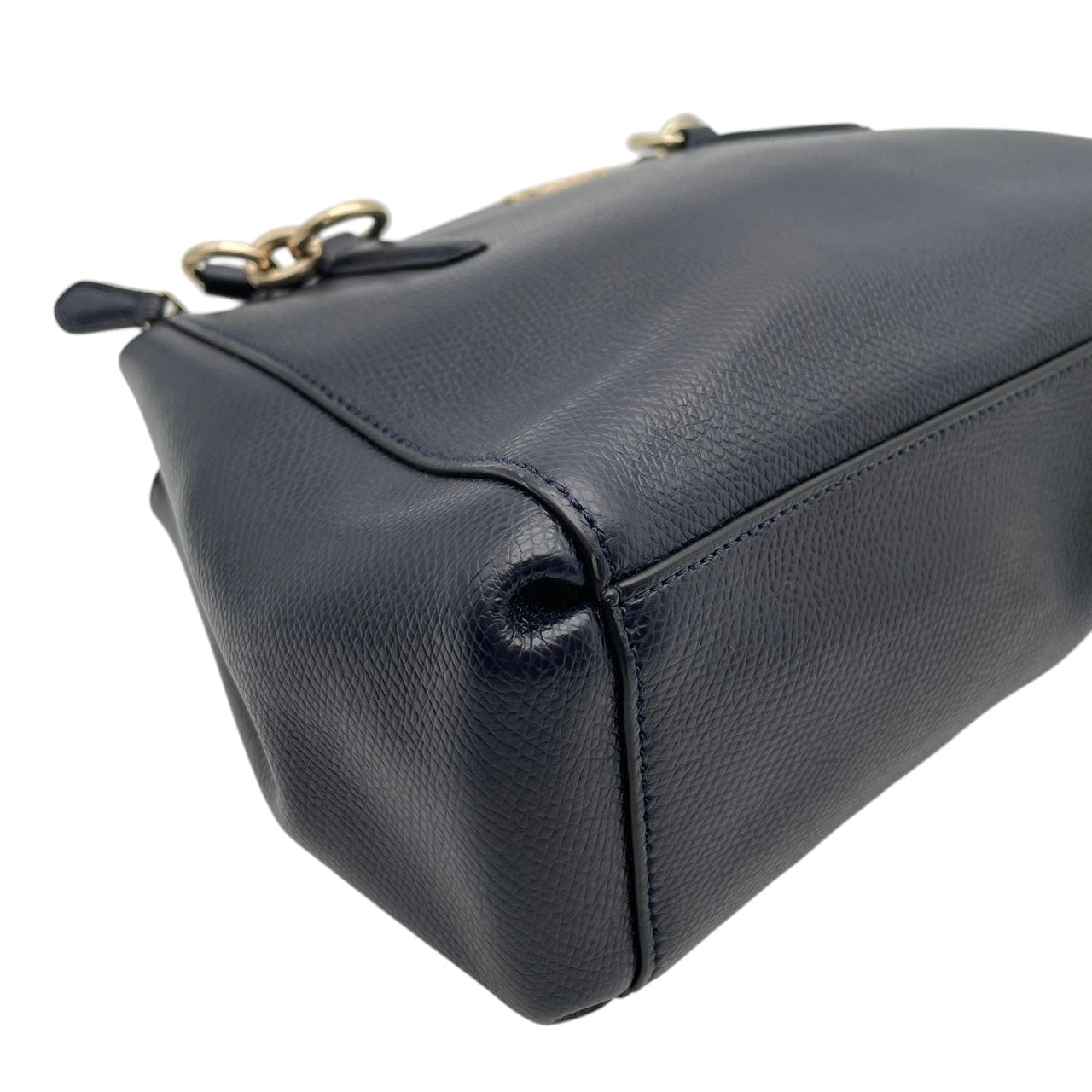 【美品】コーチ バッグ レザー 2WAY ショルダーバッグ ハンドバッグ クロスボディ 斜め掛け 肩掛け 手提げ 本革 ネイビー 紺 ゴールド金具 エレガント スタイリッシュ カジュアル 上品 通勤 通学 お出かけ 旅行 デイリー レディース 定番 S97