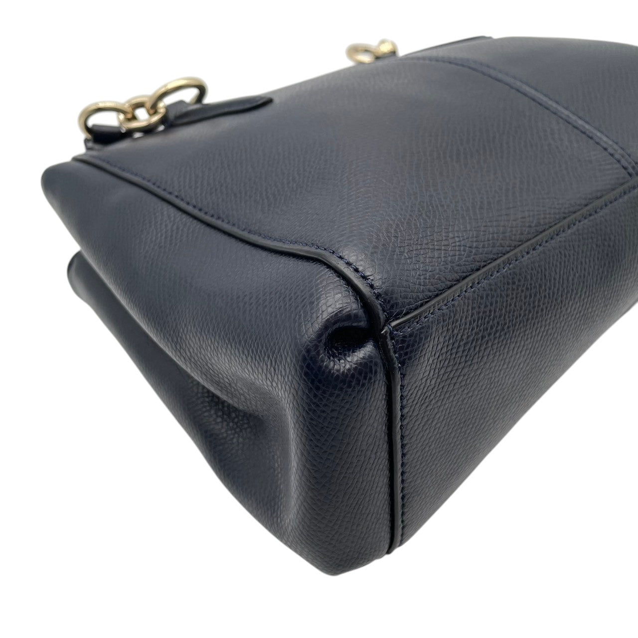 【美品】コーチ バッグ レザー 2WAY ショルダーバッグ ハンドバッグ クロスボディ 斜め掛け 肩掛け 手提げ 本革 ネイビー 紺 ゴールド金具 エレガント スタイリッシュ カジュアル 上品 通勤 通学 お出かけ 旅行 デイリー レディース 定番 S97