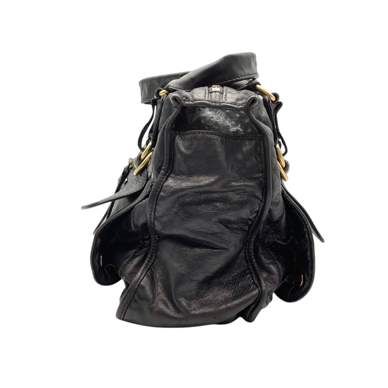 Chloé クロエ バッグ ベイ レザー ハンドバッグ Y2K archive vintage 本革 スムースレザー ブラック 黒 ゴールド金具 エレガント クラシック スタイリッシュ カジュアル 上品 ボストンバッグ 大容量 S9