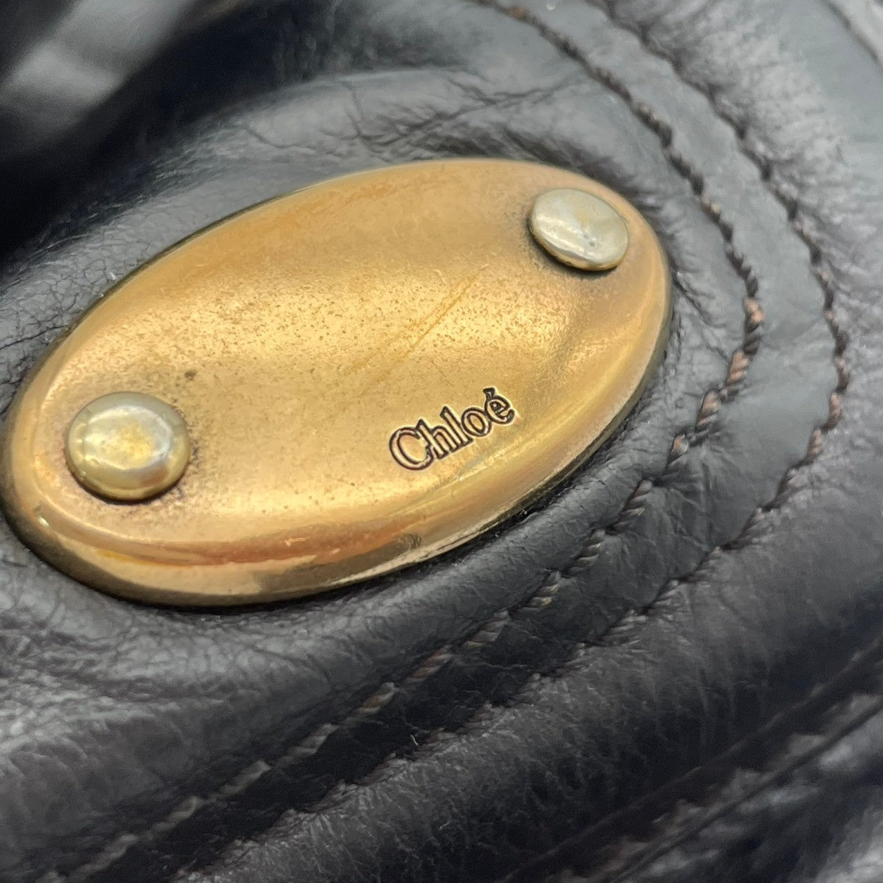 Chloé クロエ バッグ ベイ レザー ハンドバッグ Y2K archive vintage 本革 スムースレザー ブラック 黒 ゴールド金具 エレガント クラシック スタイリッシュ カジュアル 上品 ボストンバッグ 大容量 S9