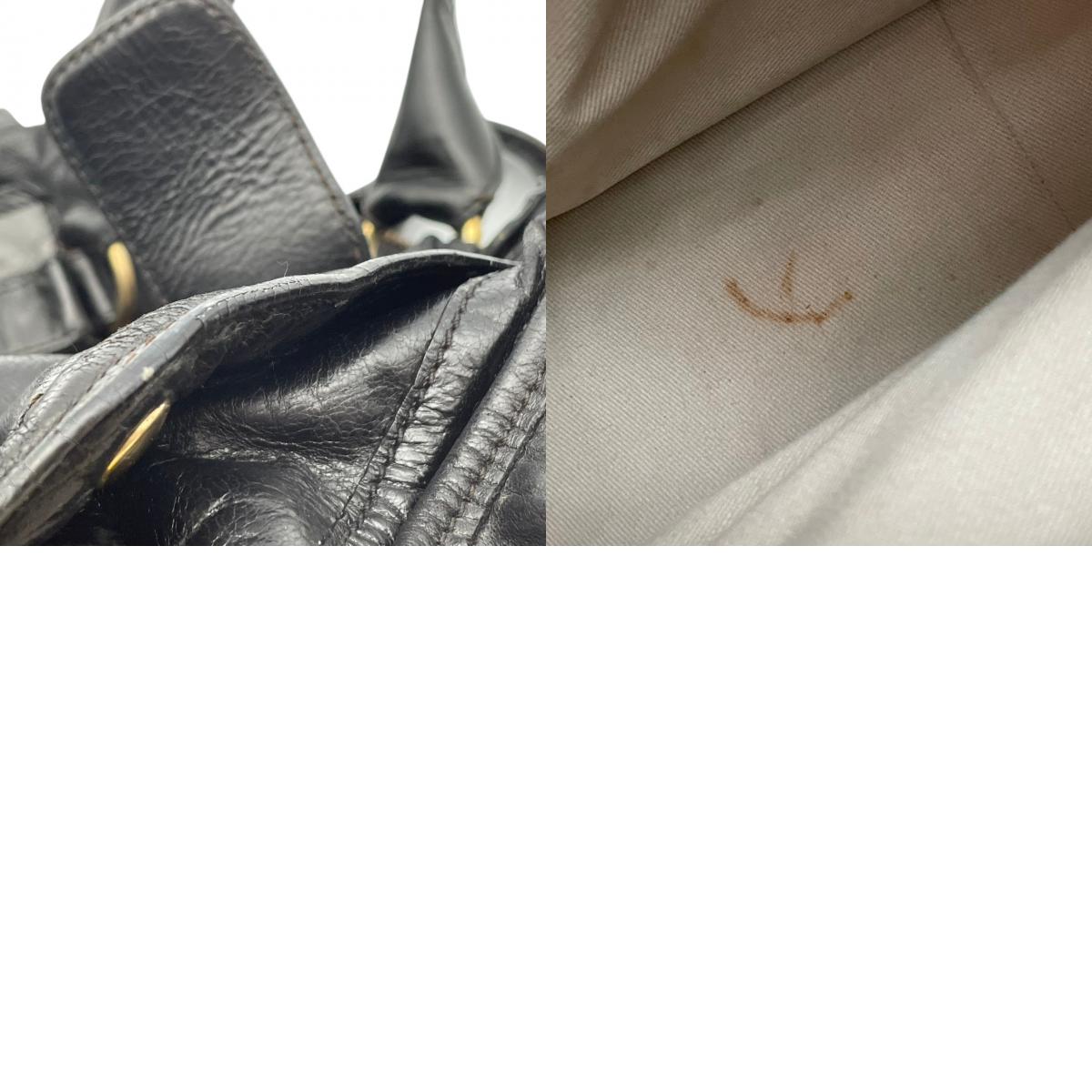 Chloé クロエ バッグ ベイ レザー ハンドバッグ Y2K archive vintage 本革 スムースレザー ブラック 黒 ゴールド金具 エレガント クラシック スタイリッシュ カジュアル 上品 ボストンバッグ 大容量 S9
