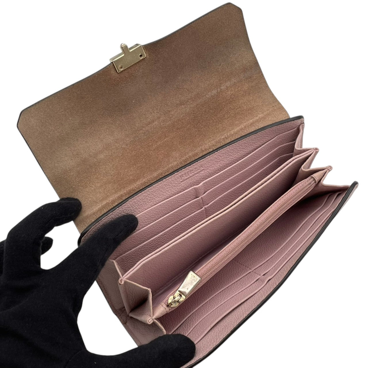 フルラ 財布 ミラノ PEGGY XL BIFOLD 二つ折り長財布 フラップウォレット ロングウォレット 本革 レザー ライトピンク ゴールド金具 エレガント クラシック スタイリッシュ カジュアル 上品 普段使い レディース 定番 人気 毎日使い M4
