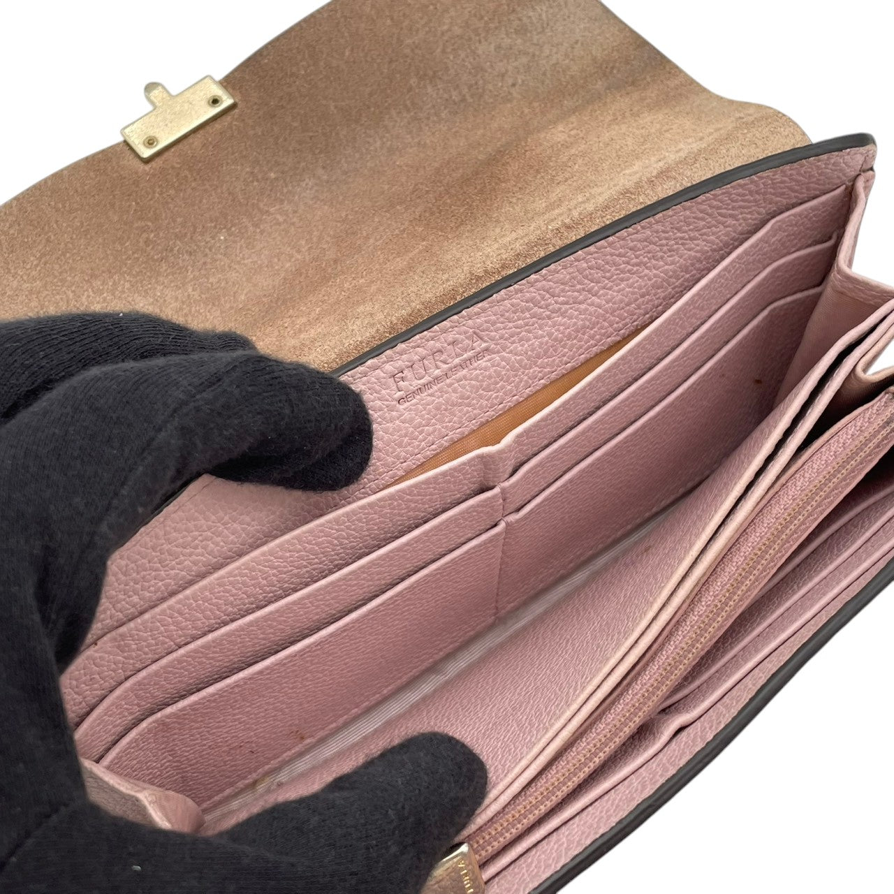 フルラ 財布 ミラノ PEGGY XL BIFOLD 二つ折り長財布 フラップウォレット ロングウォレット 本革 レザー ライトピンク ゴールド金具 エレガント クラシック スタイリッシュ カジュアル 上品 普段使い レディース 定番 人気 毎日使い M4
