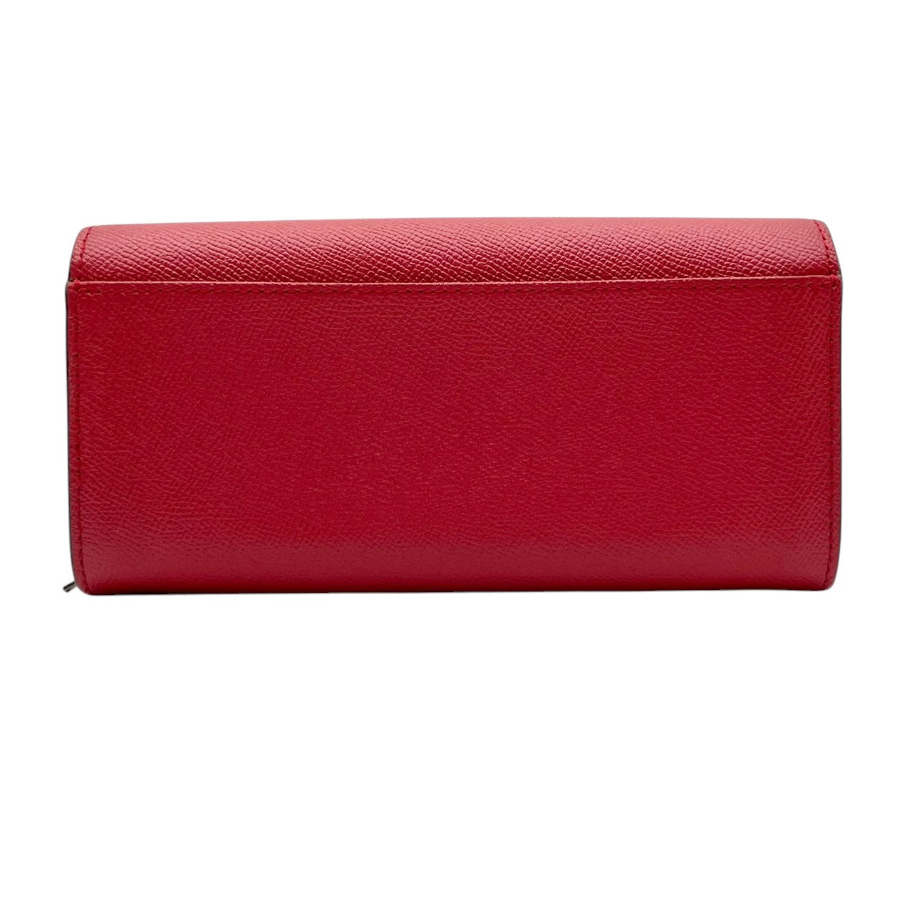【美品】コーチ 財布 クロスグレインレザー フラップ長財布 ロングウォレット ボタン式 本革 ローズレッド レッド 赤系 ゴールド金具 エレガント クラシック スタイリッシュ カジュアル 上品 普段使い 収納力抜群 レディース 大人気 定番 ギフト M4