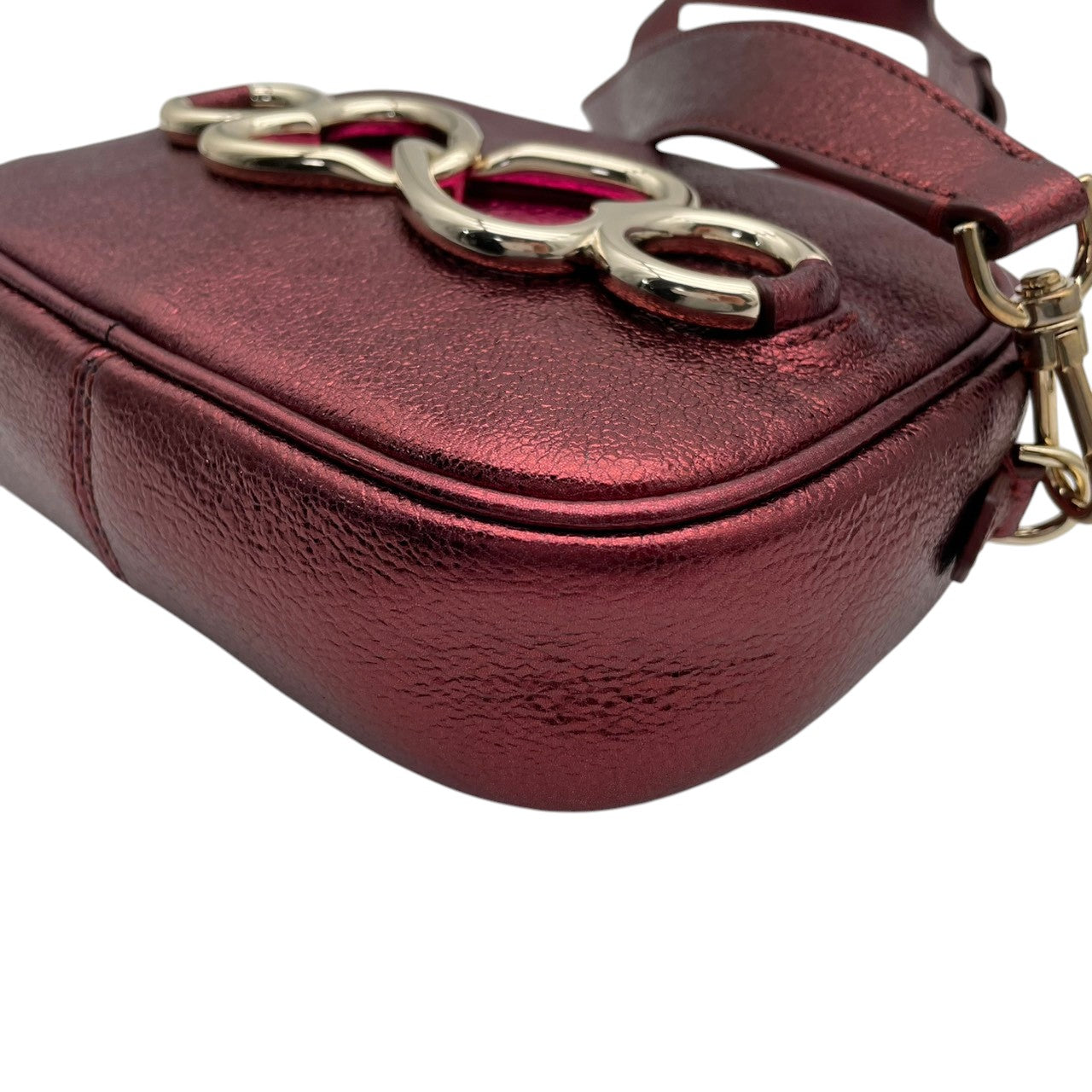 【美品】ケイトスペード バッグ 渡辺直美 コラボ 限定カプセルコレクション スモール カメラバッグ ショルダーバッグ 斜め掛け 肩掛け ポシェット 本革 メタリックピンク ボルドー系 ゴールド金具 エレガント スタイリッシュ カジュアル デイリー S15