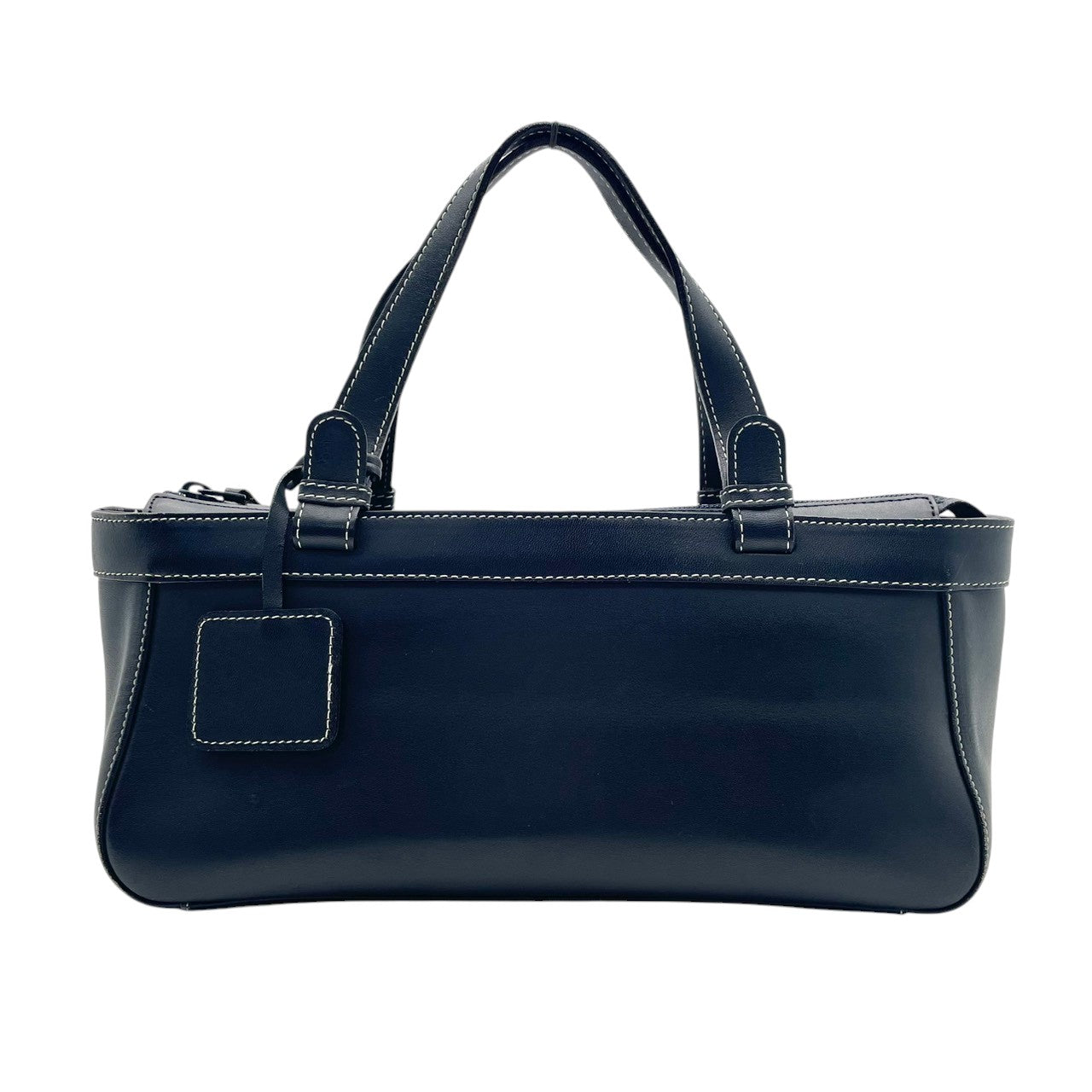 KITAMURA キタムラ バッグ ハンドバッグ 手提げ 肩掛け 横長 筒型 本革 Smooth Leather ネイビー 紺色 ホワイトステッチ クラシック 上品 デイリー ユース レディース 定番 人気 鞄 S54