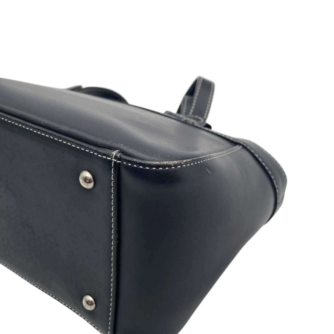 KITAMURA キタムラ バッグ ハンドバッグ 手提げ 肩掛け 横長 筒型 本革 Smooth Leather ネイビー 紺色 ホワイトステッチ クラシック 上品 デイリー ユース レディース 定番 人気 鞄 S54