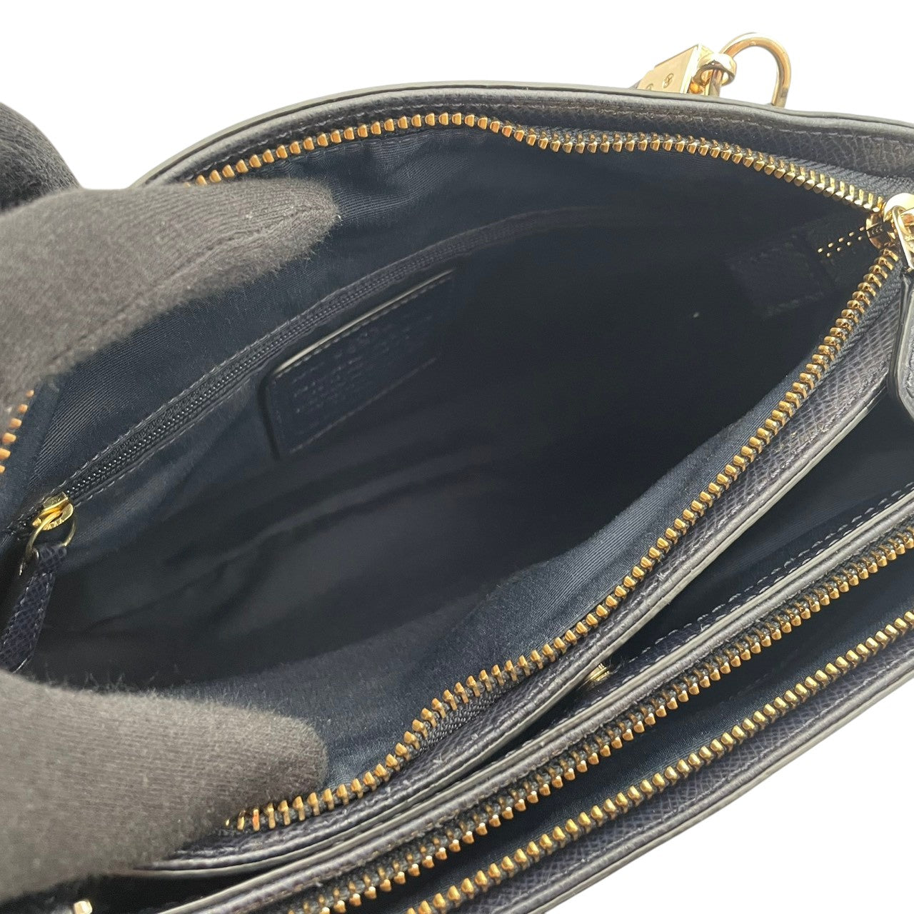 【美品】 COACH コーチ バッグ ラグジュアリー クロスグレーン レザー クリスティー キャリーオール トートバッグ ハンドバッグ ショルダーバッグ 手提げ 肩掛け 斜め掛け 本革 ネイビー 紺色 ゴールド金具 通勤 通学 レディース 人気 S54