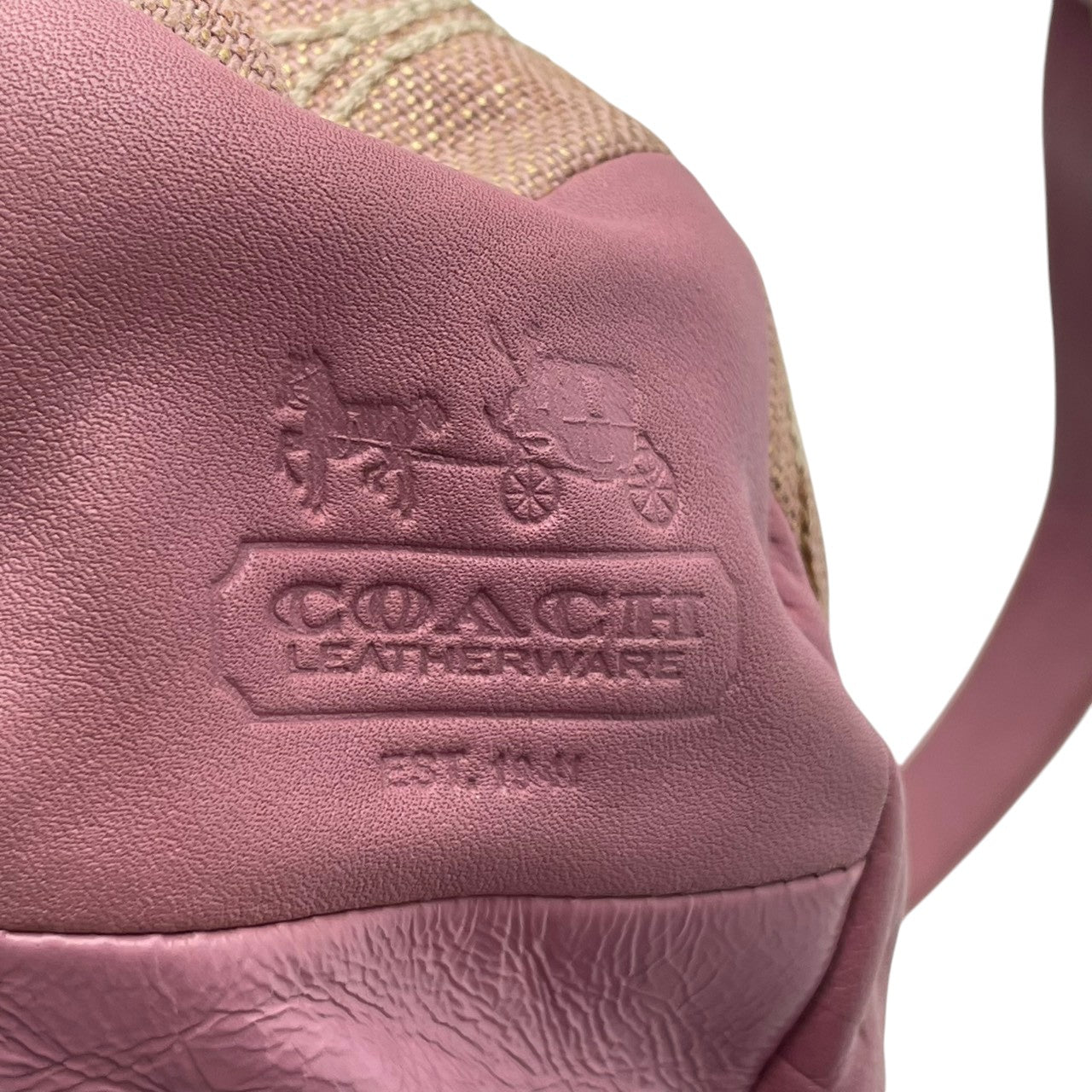 COACH コーチ バッグ アリ ピースト スモール ホーボー ショルダーバッグ ハンドバッグ ワンショルダー 手提げ 肩掛け パッチワーク キャンバス レザー 本革 ピンクパープル ベージュ ゴールド金具 レディース S54