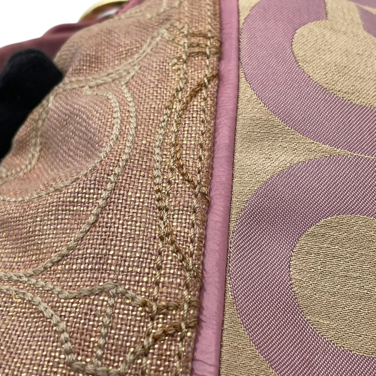 COACH コーチ バッグ アリ ピースト スモール ホーボー ショルダーバッグ ハンドバッグ ワンショルダー 手提げ 肩掛け パッチワーク キャンバス レザー 本革 ピンクパープル ベージュ ゴールド金具 レディース S54