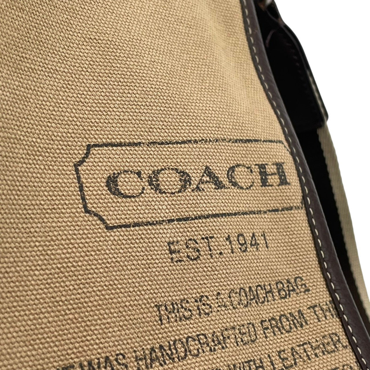 【美品】 COACH コーチ バッグ ヘリテージ キャンバス メッセンジャーバッグ ショルダーバッグ 斜め掛け 肩掛け クロスボディ 本革 レザー ベージュ ブラウン 茶系 シルバー金具 ビジネス 通勤 通学 S54