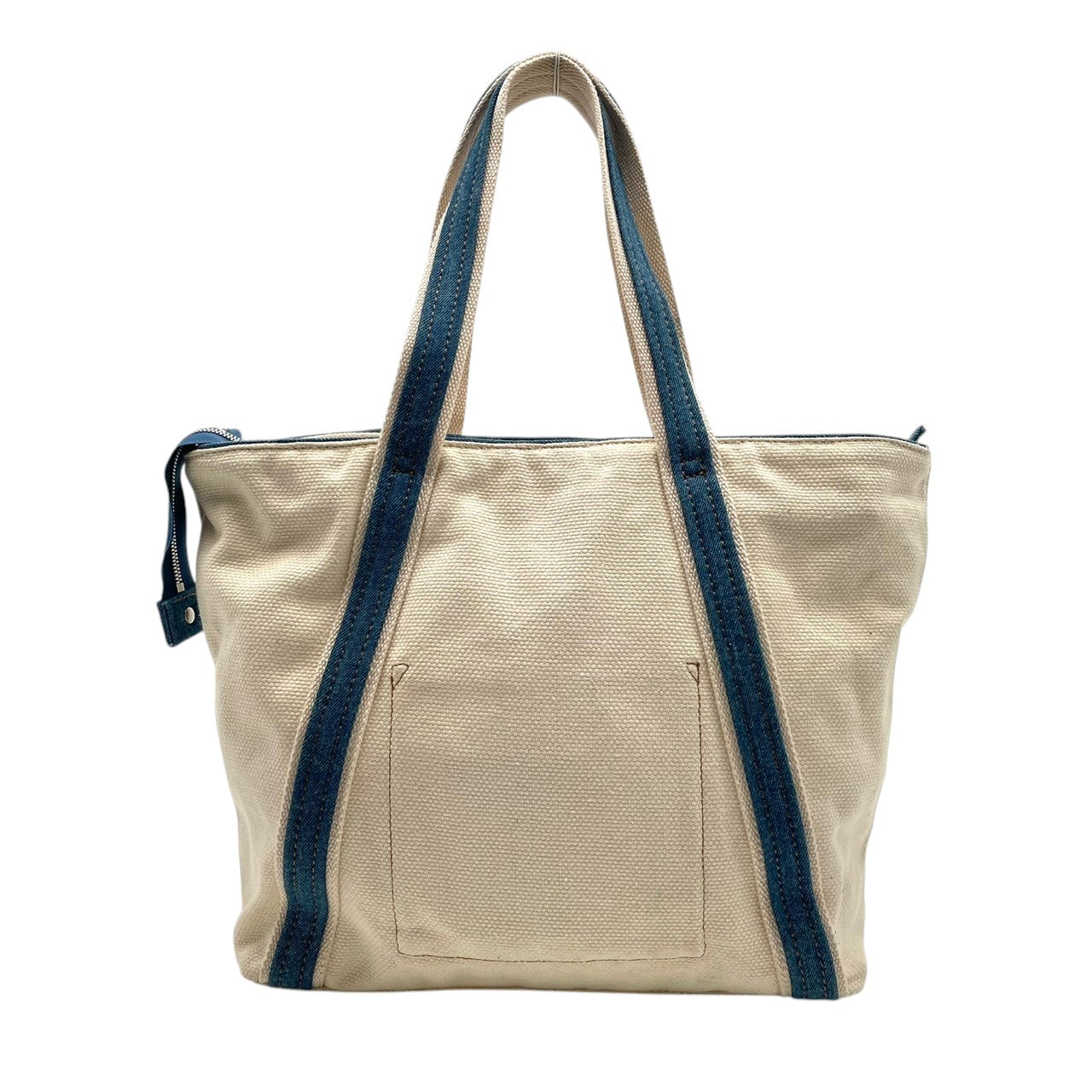 【美品】ディーゼル バッグ キャンバス トートバッグ ハンドバッグ 手提げ 肩掛け ロゴ刺しゅう コットン アイボリー 生成り ブルー 青 シルバー金具 エレガント スタイリッシュ カジュアル デイリー レディース 人気 定番 鞄 S64