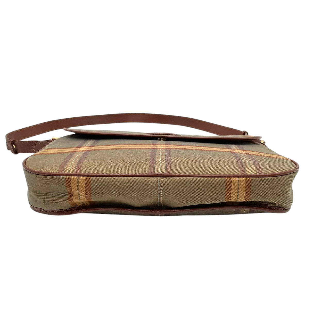 Burberry バーバリー バッグ バーバリーズ ヴィンテージ キャンバス レザー ショルダーバッグ 斜め掛け 肩掛け フラップ チェック柄 ベージュ ブラウン 茶系 ゴールド金具 レディース 定番 人気 鞄 S32