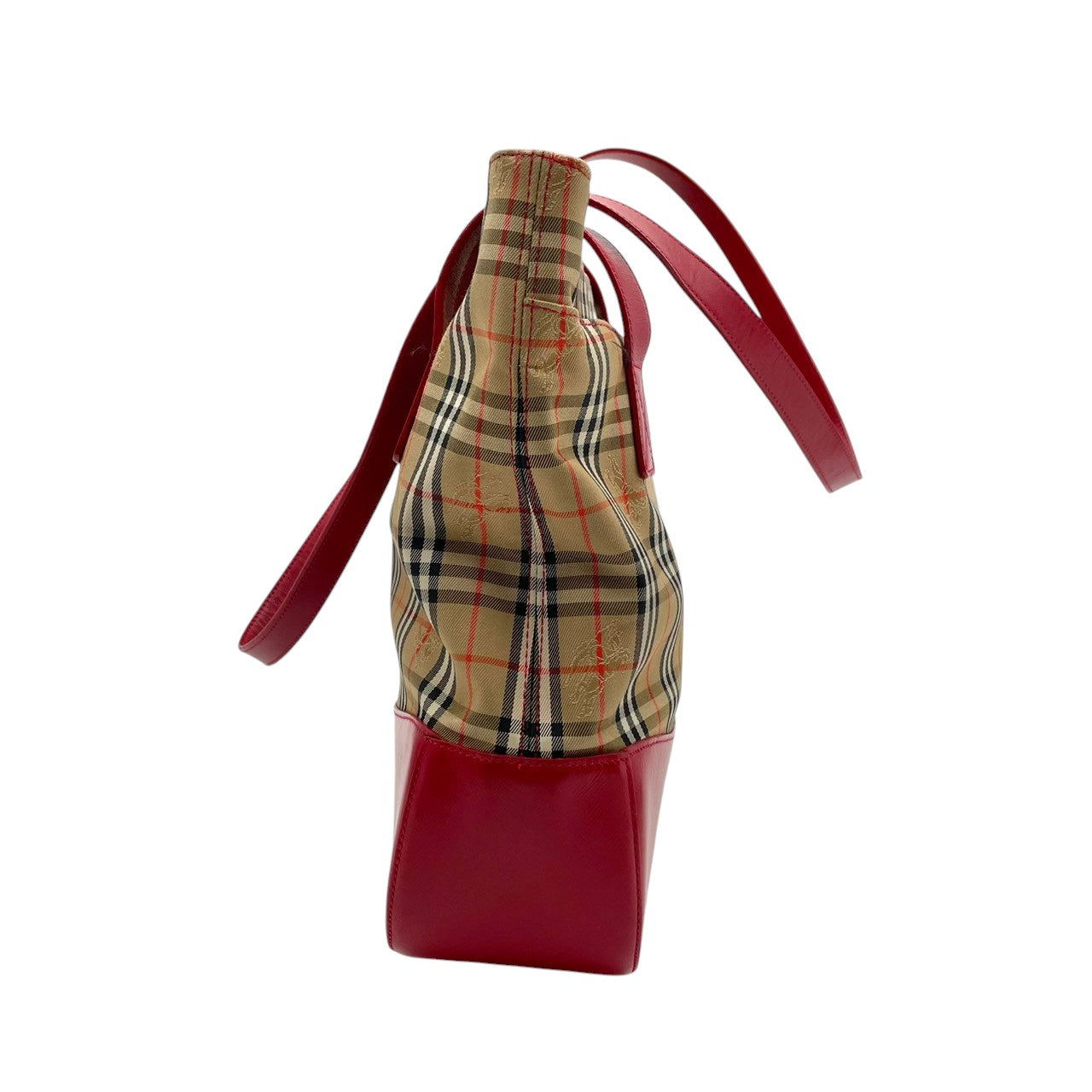 Burberry バーバリー バッグ バーバリーズ チェック ノバチェック シャドーホース トートバッグ ハンドバッグ 手提げ 肩掛け A4収納 キャンバス レザー ベージュ ローズレッド 赤 クラシック ヴィンテージ S32