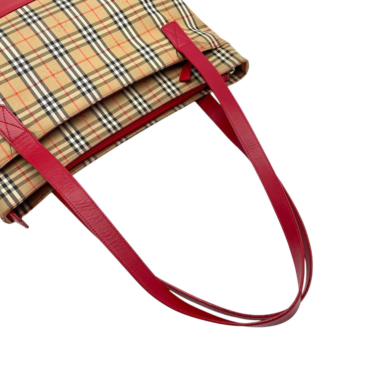 Burberry バーバリー バッグ バーバリーズ チェック ノバチェック シャドーホース トートバッグ ハンドバッグ 手提げ 肩掛け A4収納 キャンバス レザー ベージュ ローズレッド 赤 クラシック ヴィンテージ S32