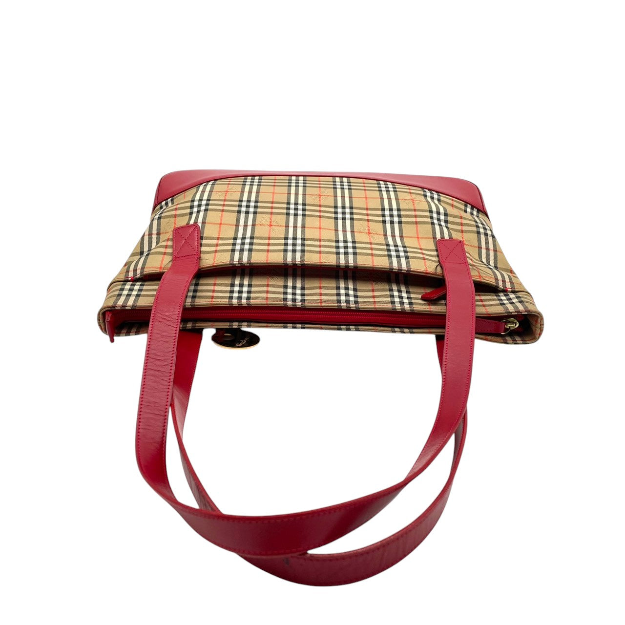 Burberry バーバリー バッグ バーバリーズ チェック ノバチェック シャドーホース トートバッグ ハンドバッグ 手提げ 肩掛け A4収納 キャンバス レザー ベージュ ローズレッド 赤 クラシック ヴィンテージ S32